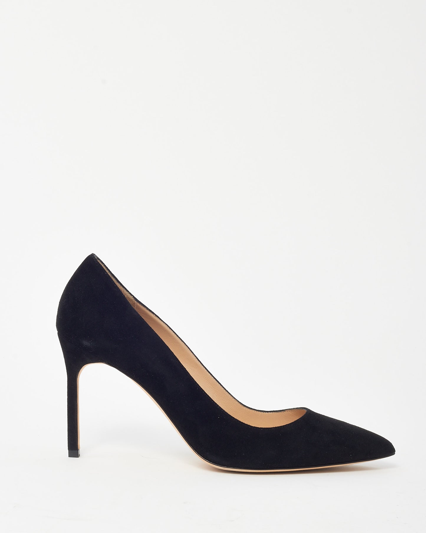 Manolo Blahnik Black Suede Pointed Toe BB Pumps - 38.5
