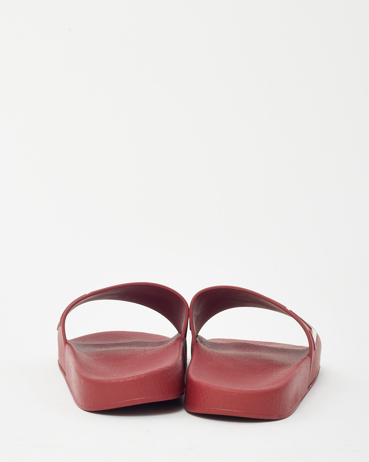 Valentino Men's Red VLTN Logo Rubber Sandals - 42 MEN