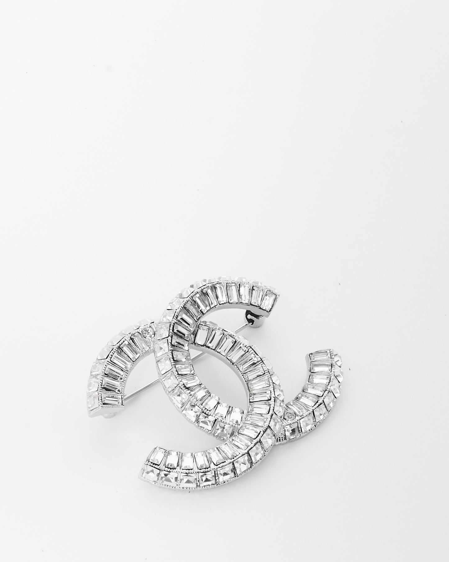 Chanel Silver Baguette Crystal Brooch