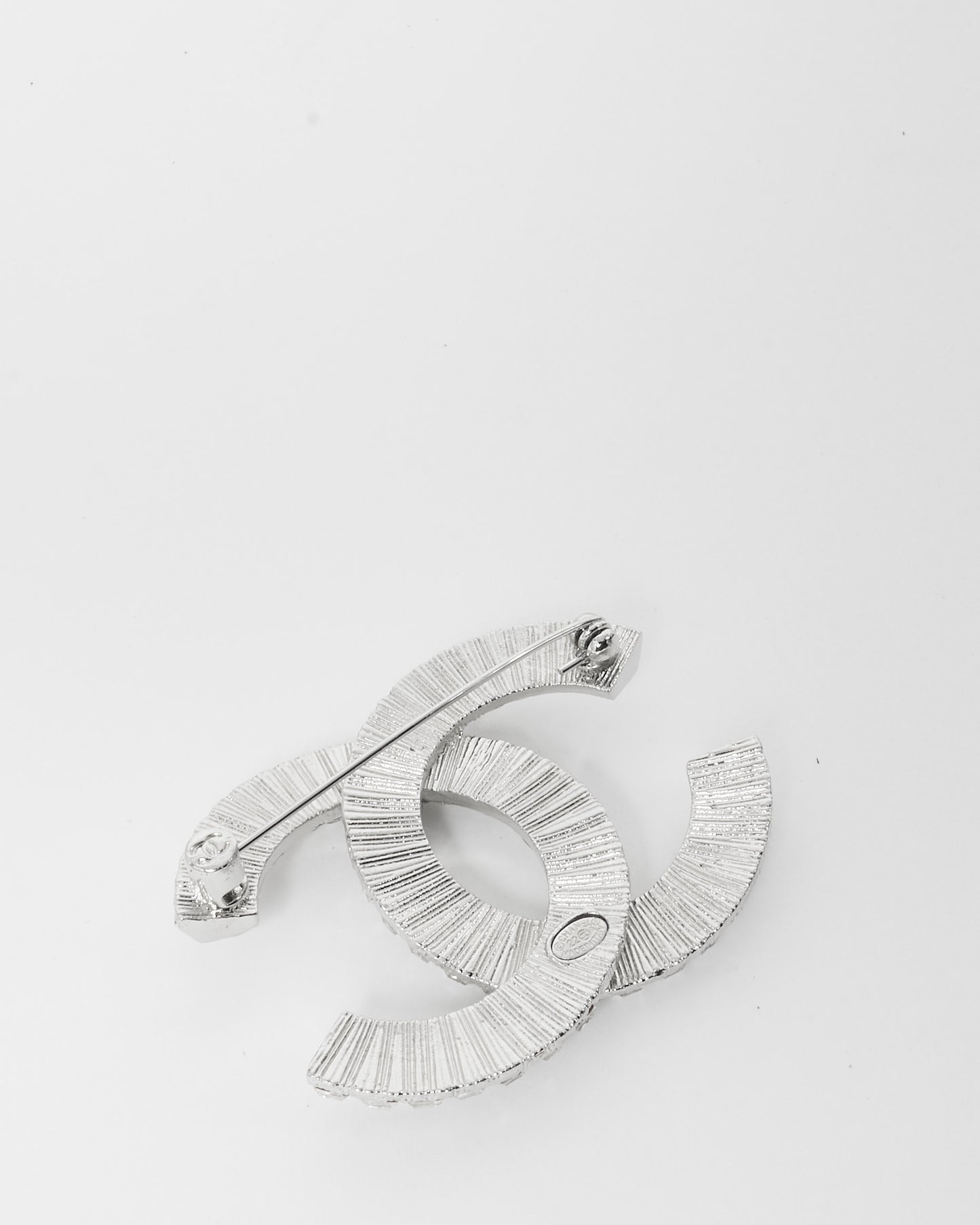 Chanel Silver Baguette Crystal Brooch