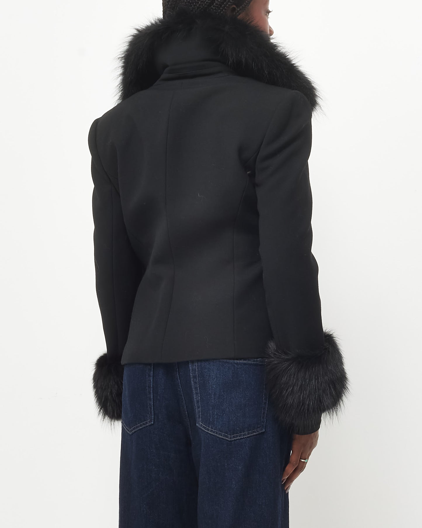 Dolce & Gabbana Black Fur Trim Jacket - 46 (M)