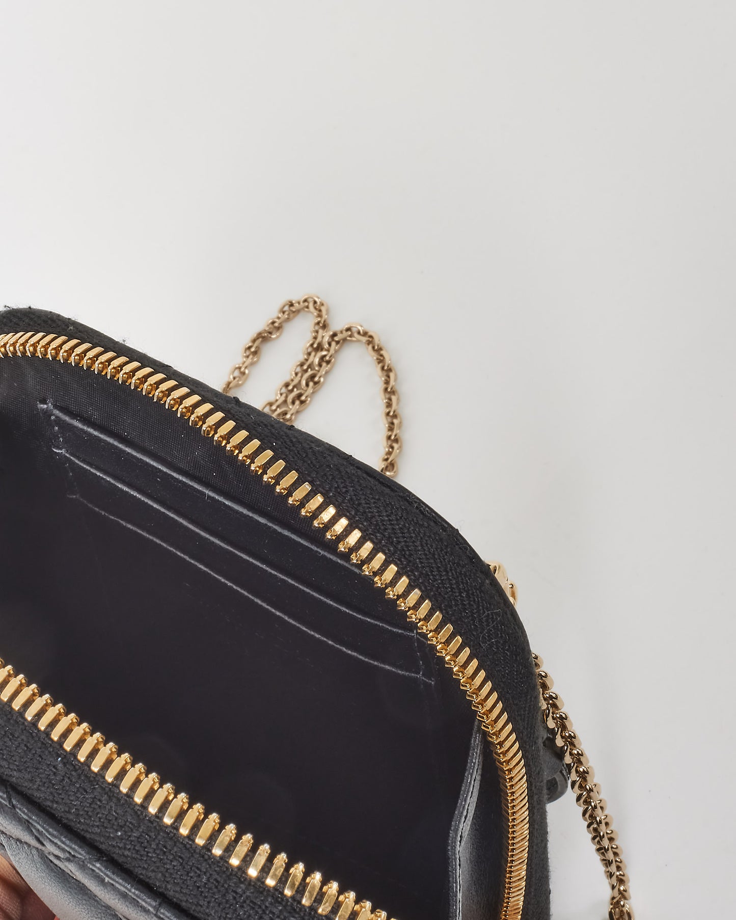 Dior Black Cannage Lambskin Leather Lady Dior Call'in Dior Phone Holder Crossbody Bag