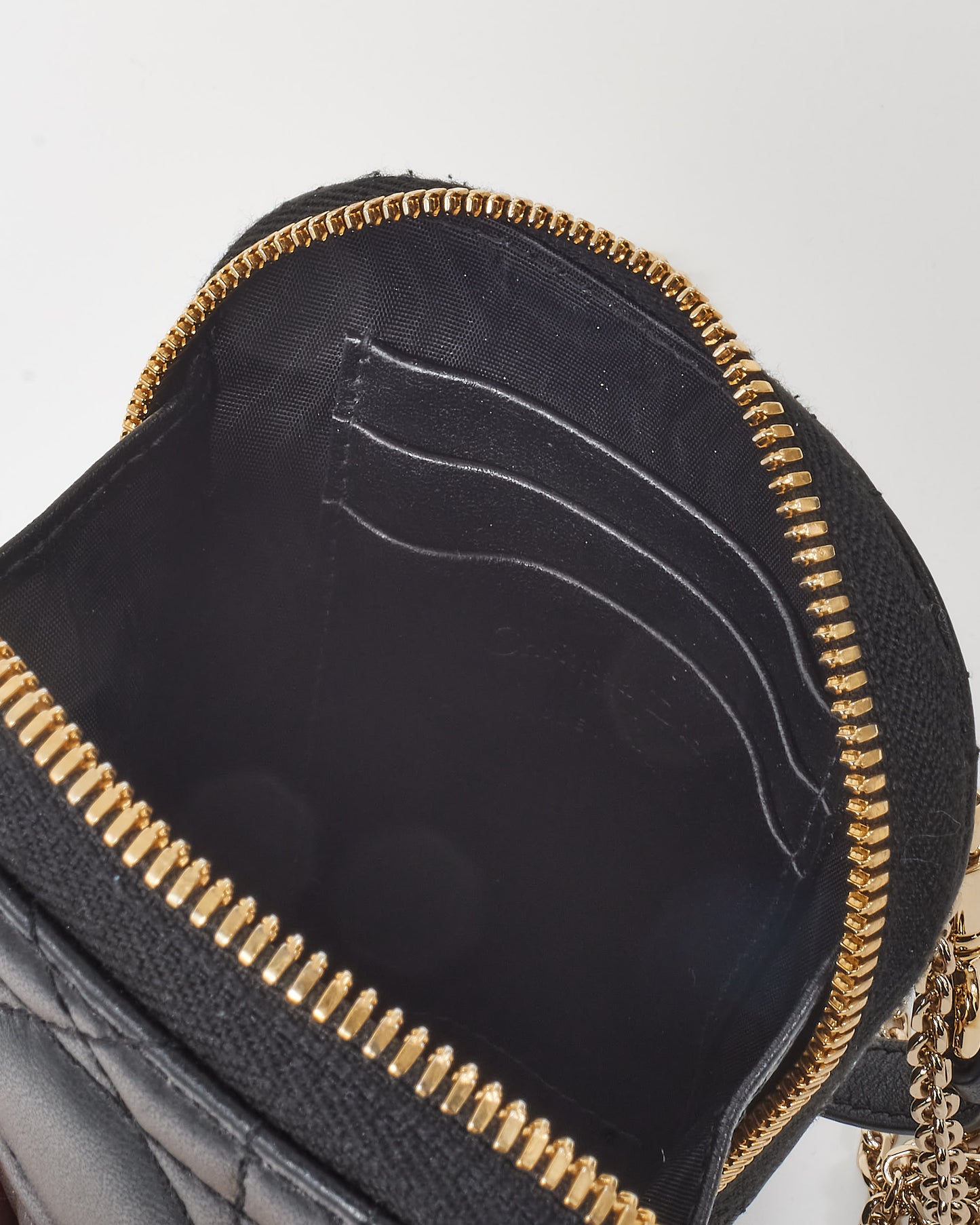 Dior Black Cannage Lambskin Leather Lady Dior Call'in Dior Phone Holder Crossbody Bag