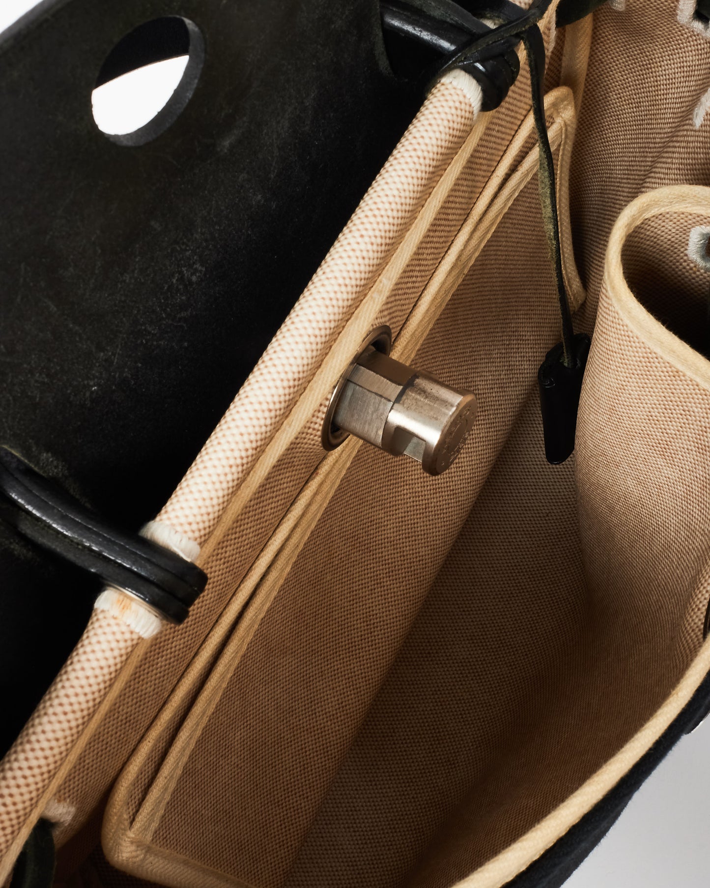 Hermès Vintage Black Canvas and Leather 31 Herbag