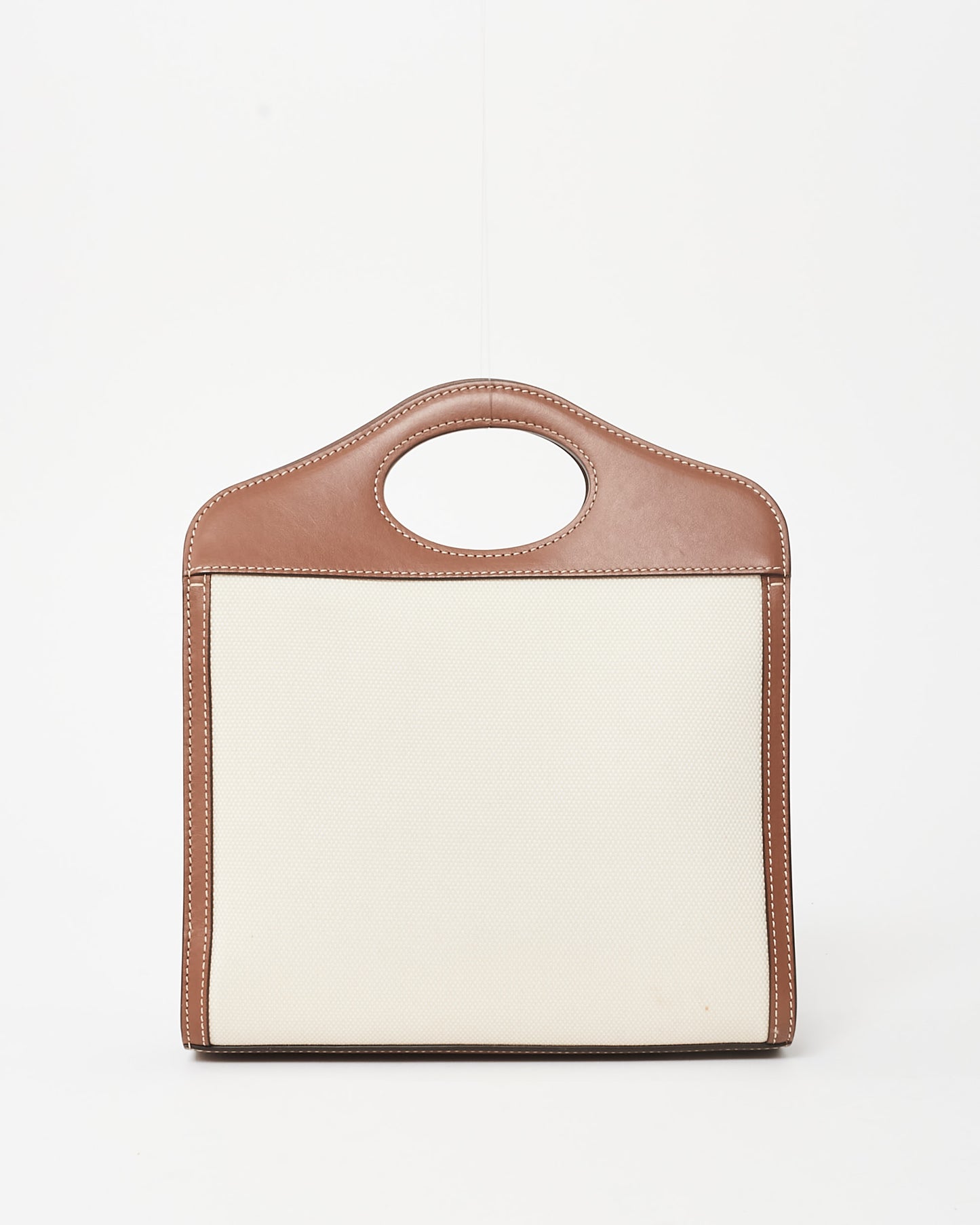 Burberry Brown Leather and Canvas Logo Mini Pocket Crossbody Bag