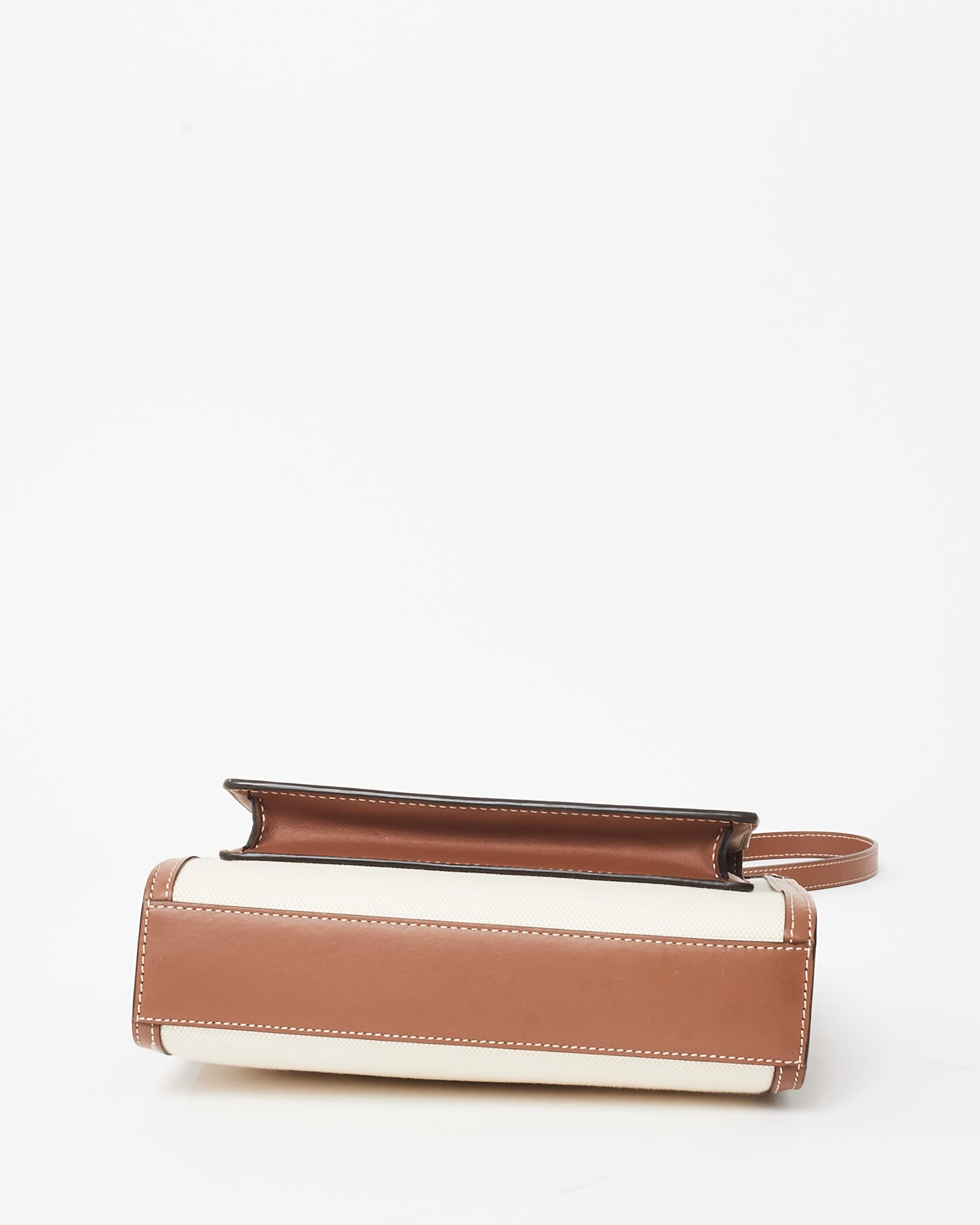 Burberry Brown Leather and Canvas Logo Mini Pocket Crossbody Bag