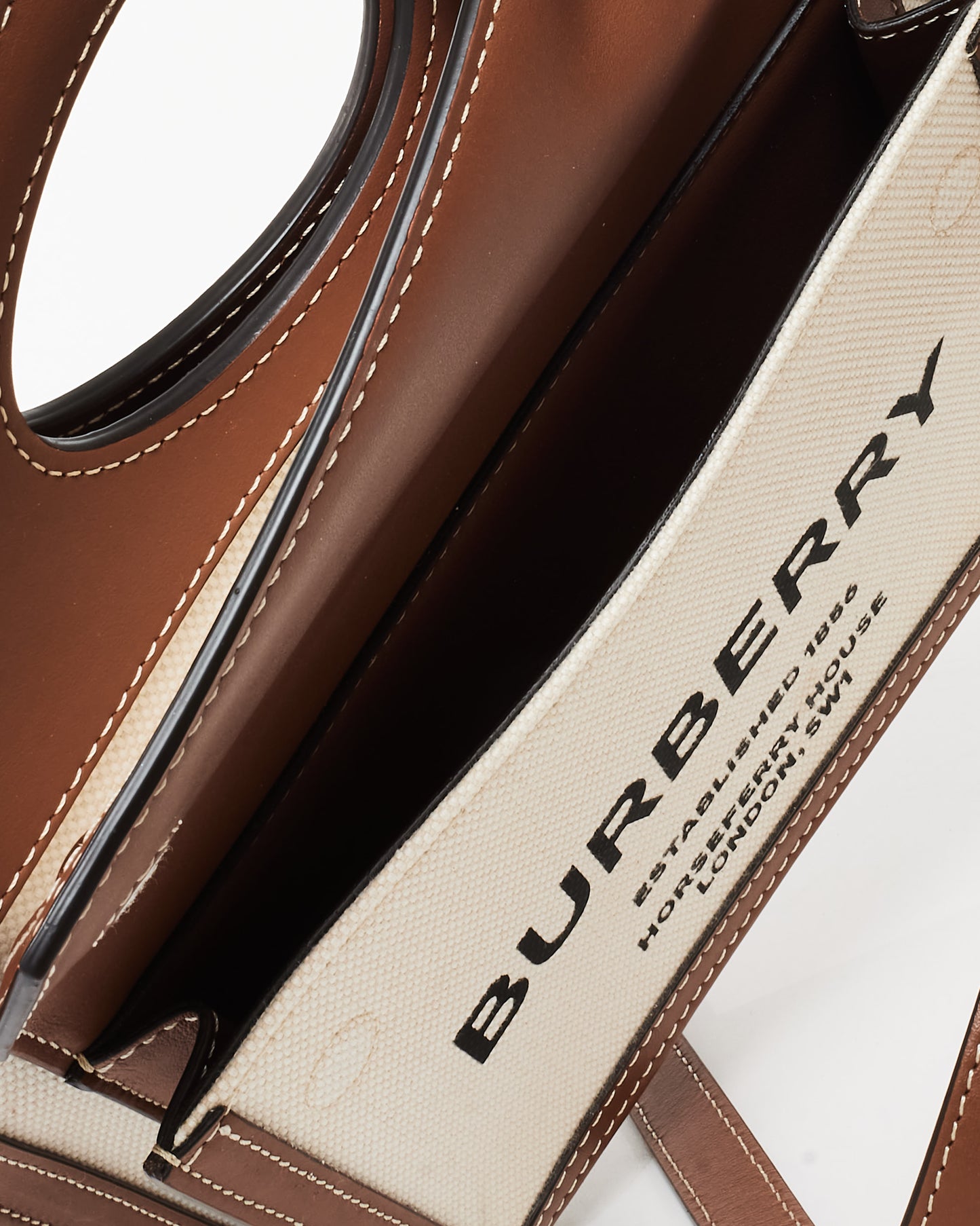 Burberry Brown Leather and Canvas Logo Mini Pocket Crossbody Bag