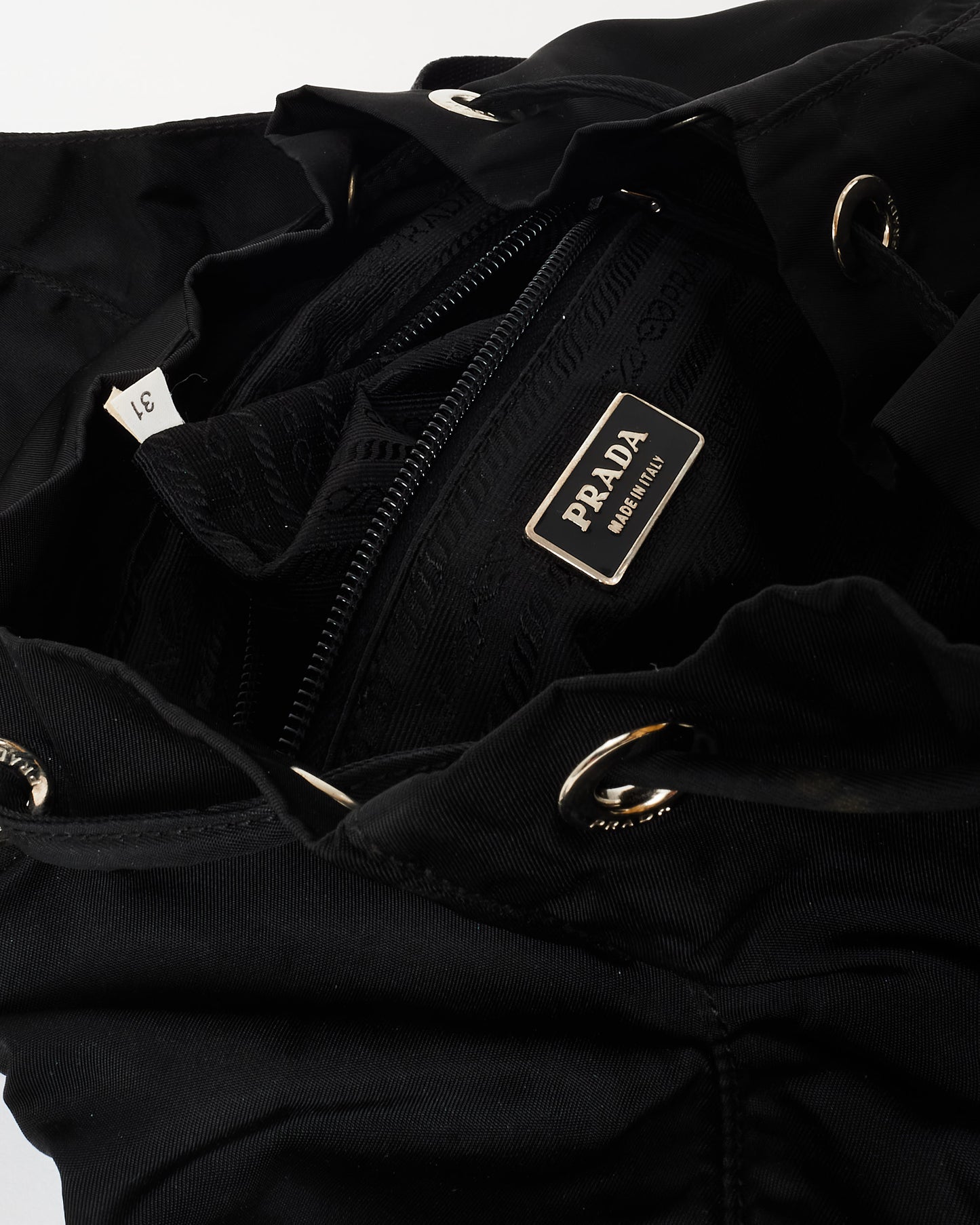 Prada Black Nylon Double Pocket Medium Backpack