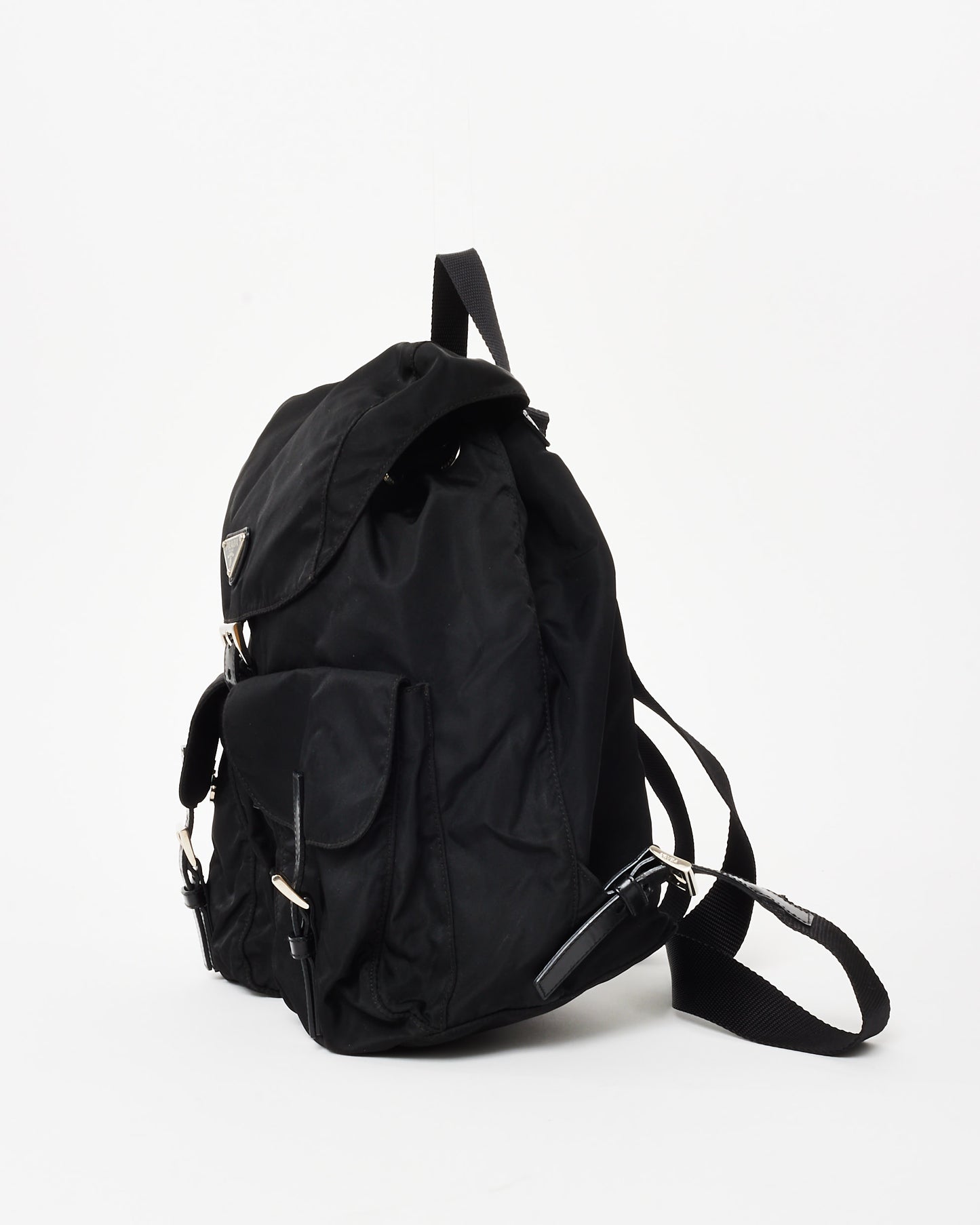Prada Black Nylon Double Pocket Medium Backpack