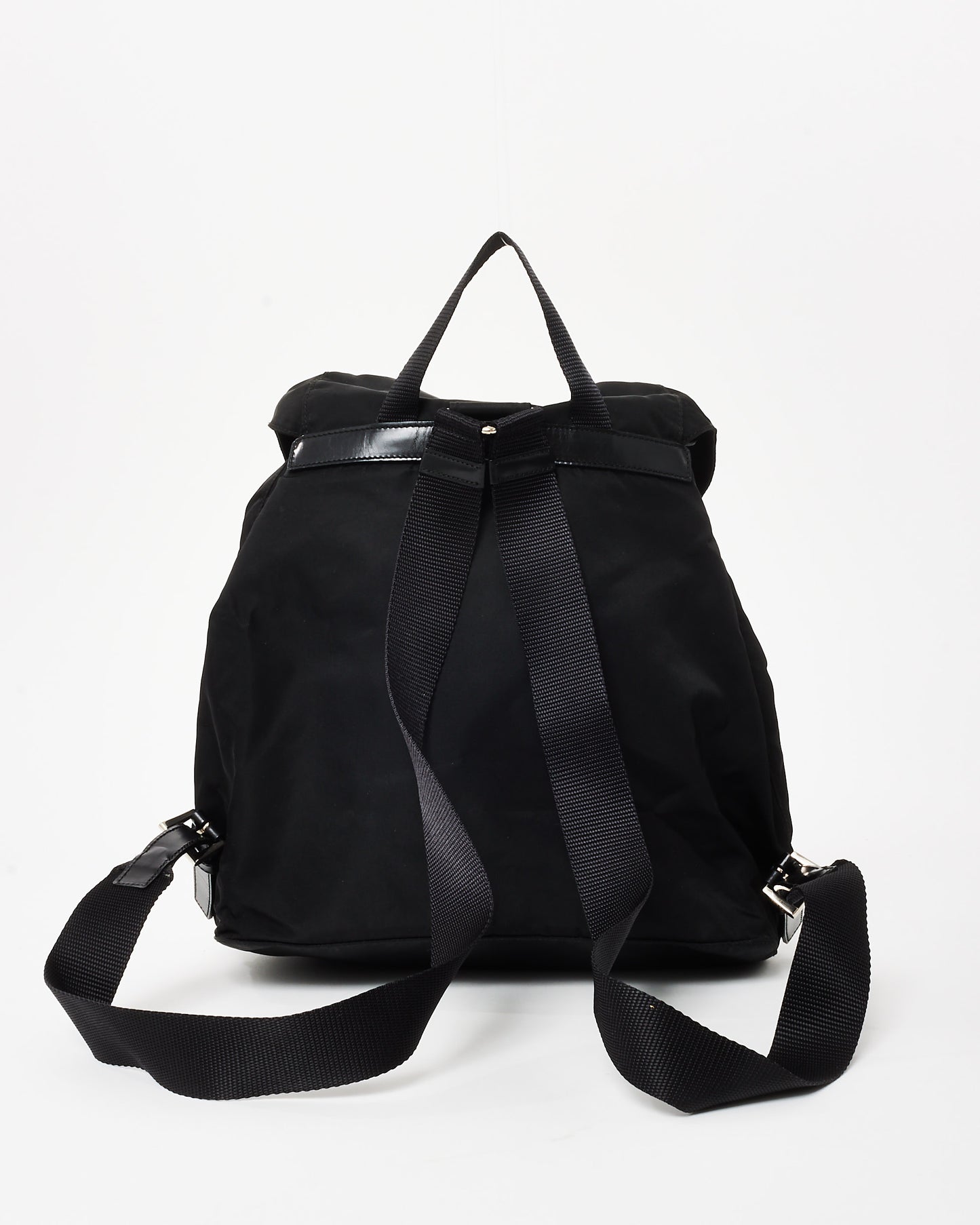 Prada Black Nylon Double Pocket Medium Backpack