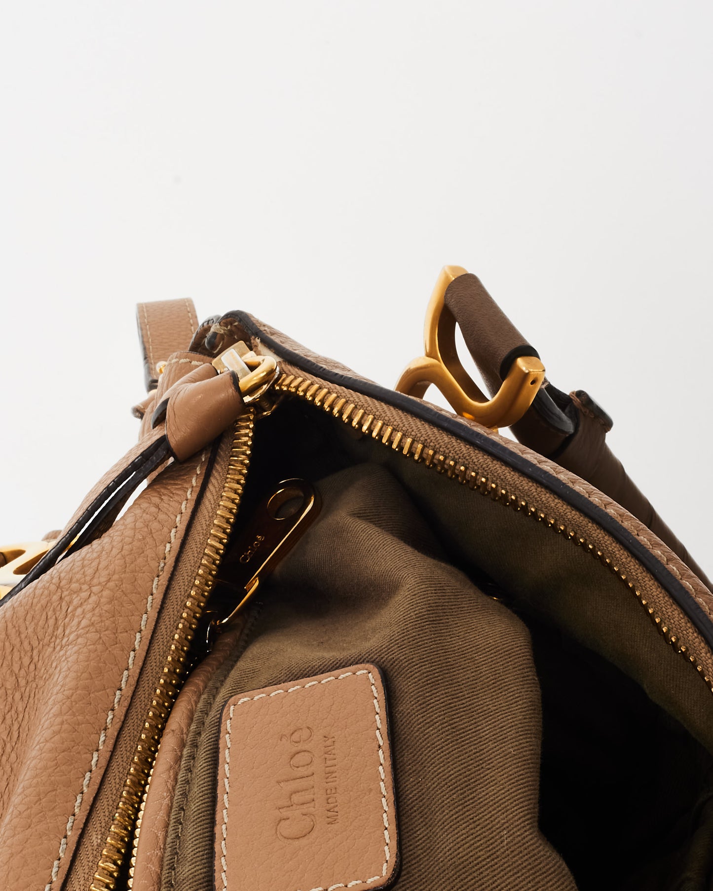 Chloé Camel Leather Medium Double Marcie Shoulder Bag