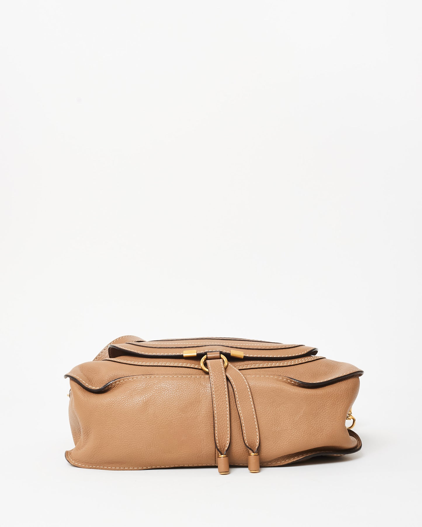 Chloé Camel Leather Medium Double Marcie Shoulder Bag