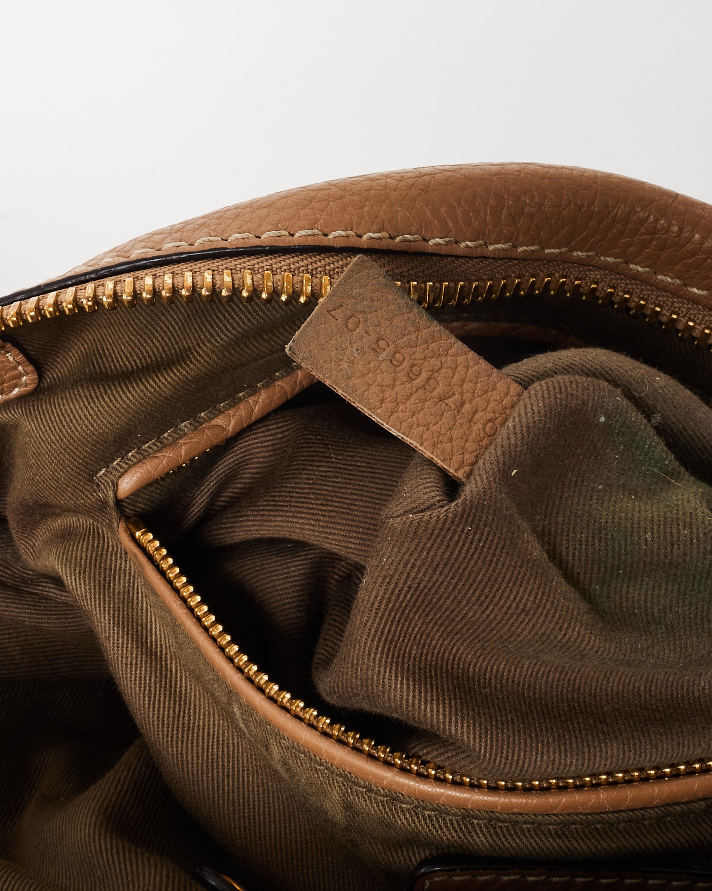 Chloé Camel Leather Medium Double Marcie Shoulder Bag