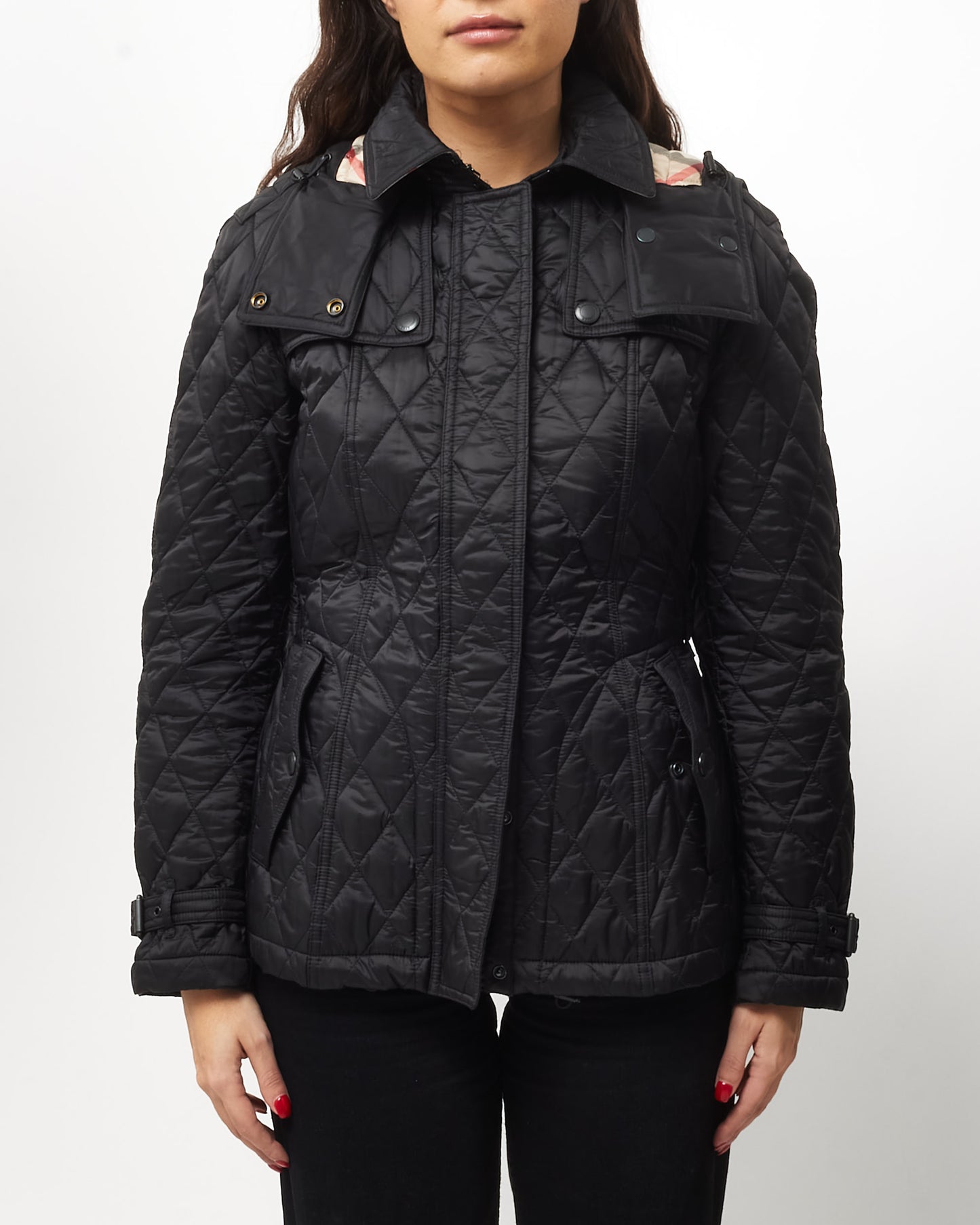 Burberry Black Diamond Quilted Nylon Finsbridge Jacket - M