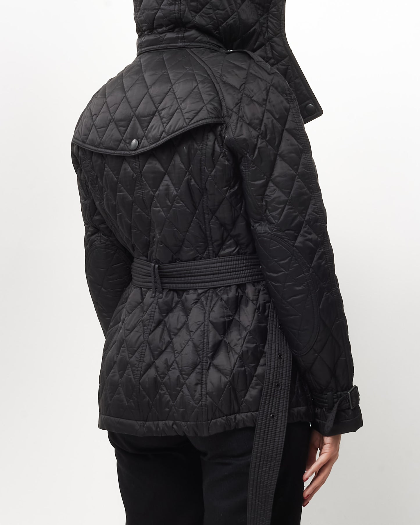 Burberry Black Diamond Quilted Nylon Finsbridge Jacket - M