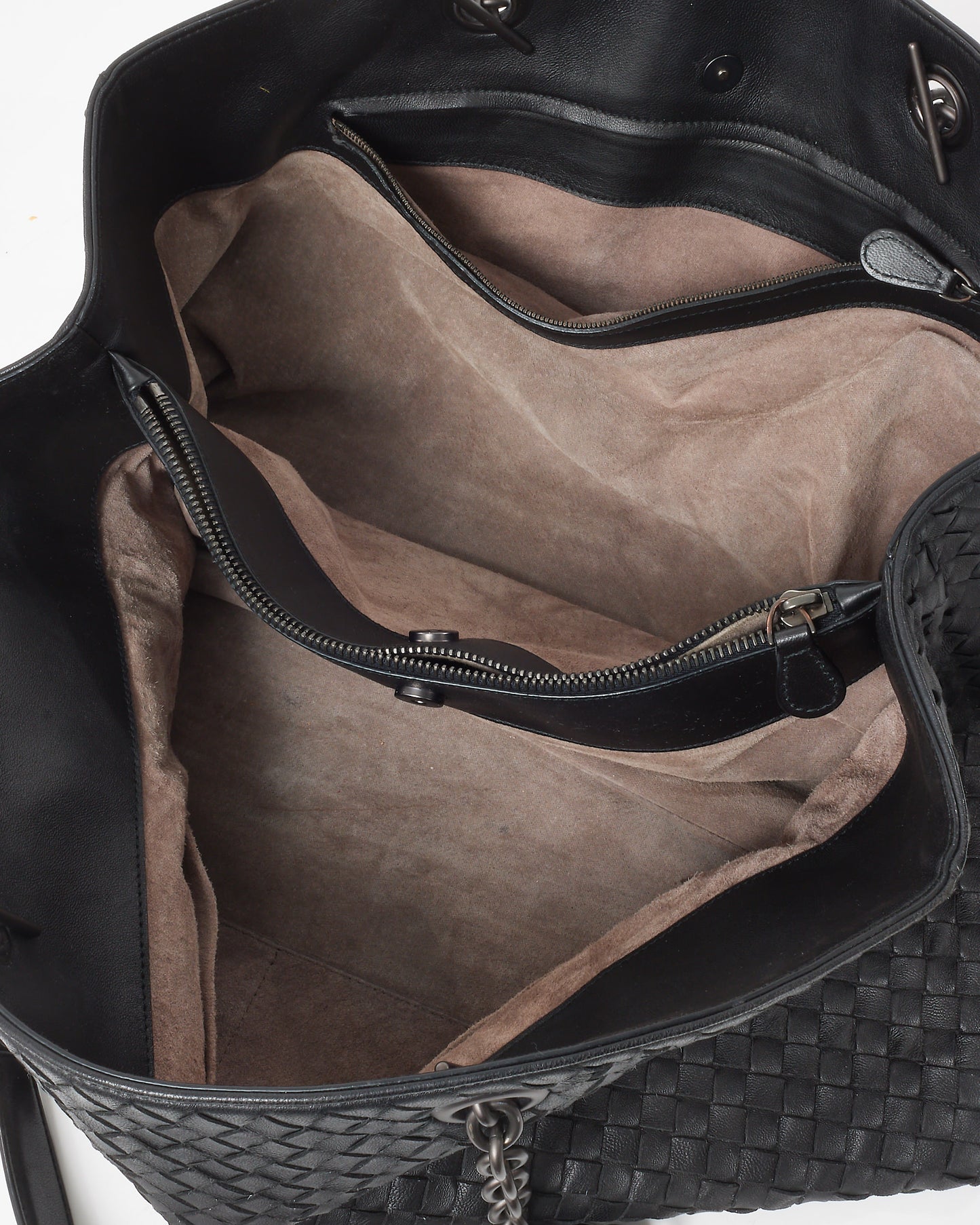 Bottega Veneta Vintage Black Intrecciato Leather Medium Olimpia Shoulder Bag