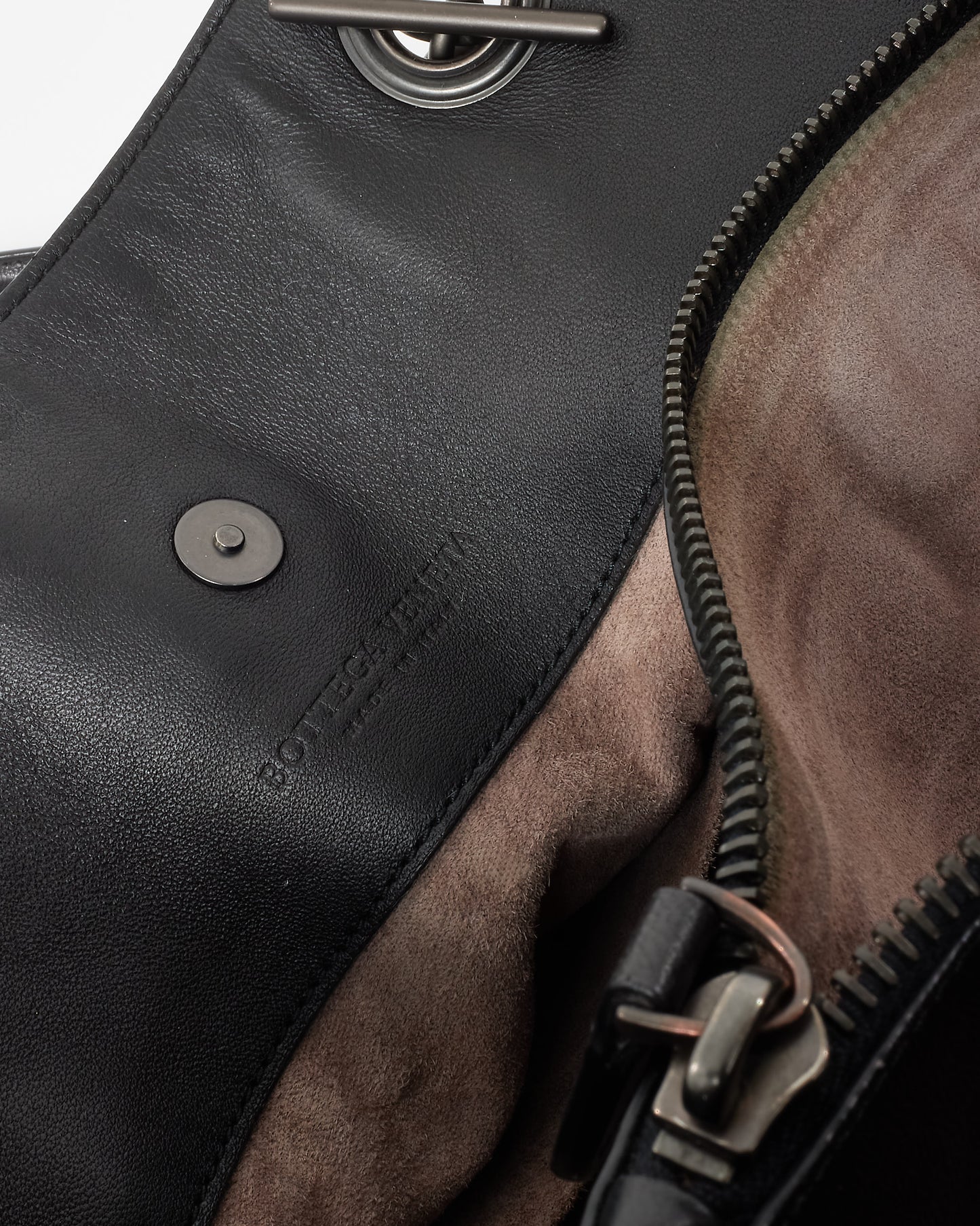 Bottega Veneta Vintage Black Intrecciato Leather Medium Olimpia Shoulder Bag