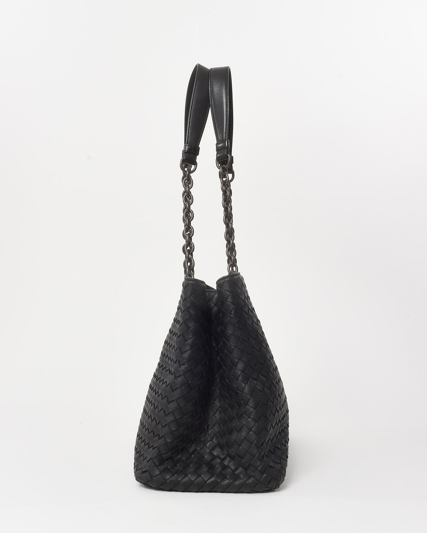 Bottega Veneta Vintage Black Intrecciato Leather Medium Olimpia Shoulder Bag