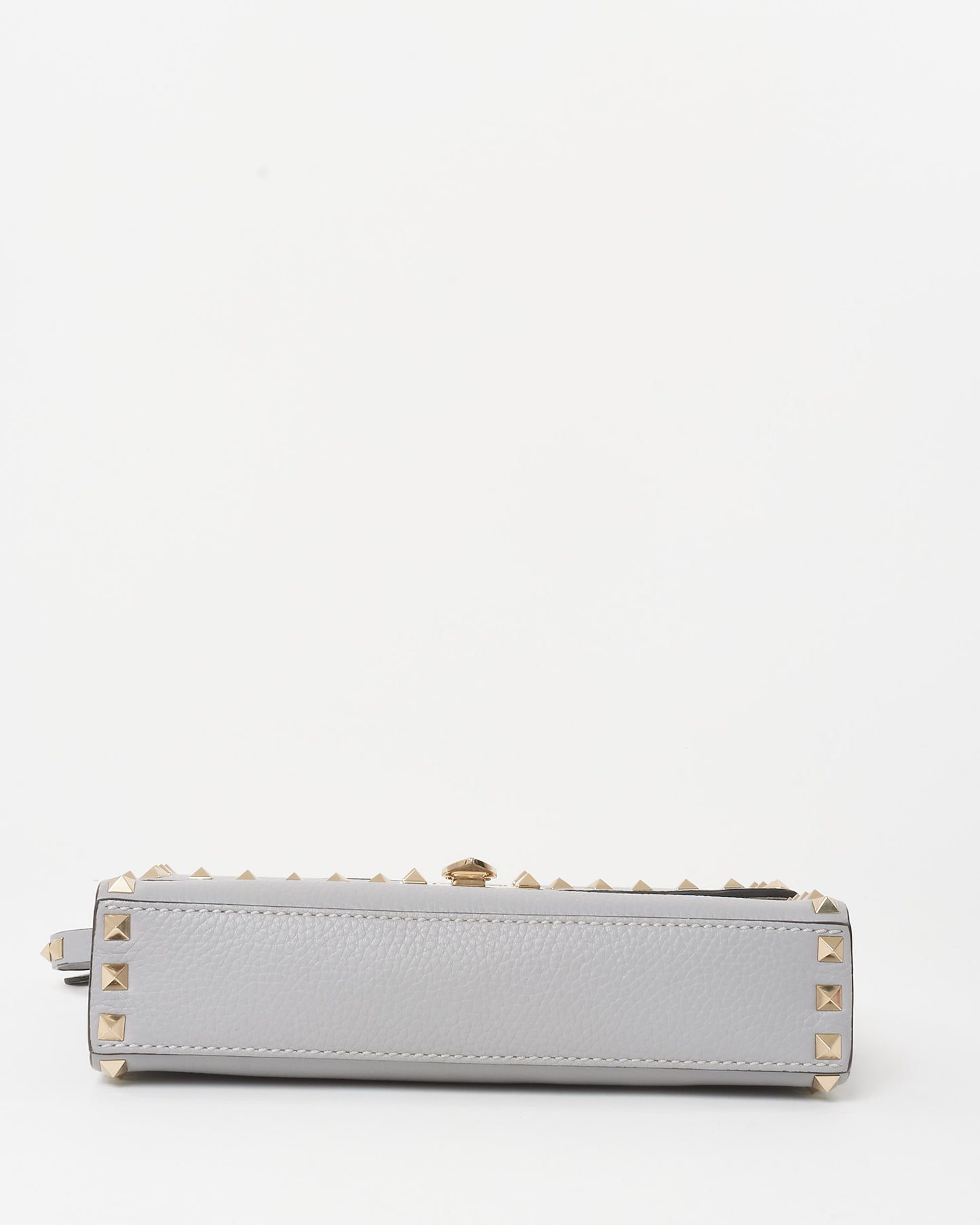 Valentino Grey Grained Leather Small Rockstud Crossbody Bag
