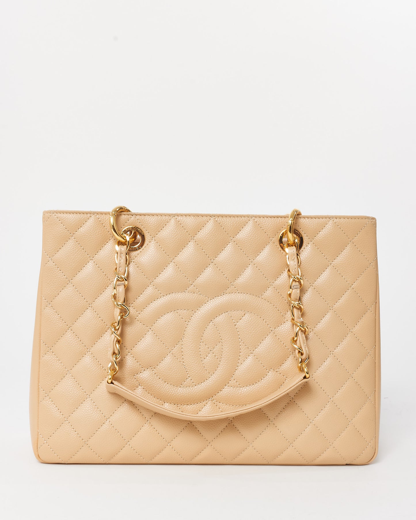 Chanel Beige Caviar Leather GST Shopper Tote