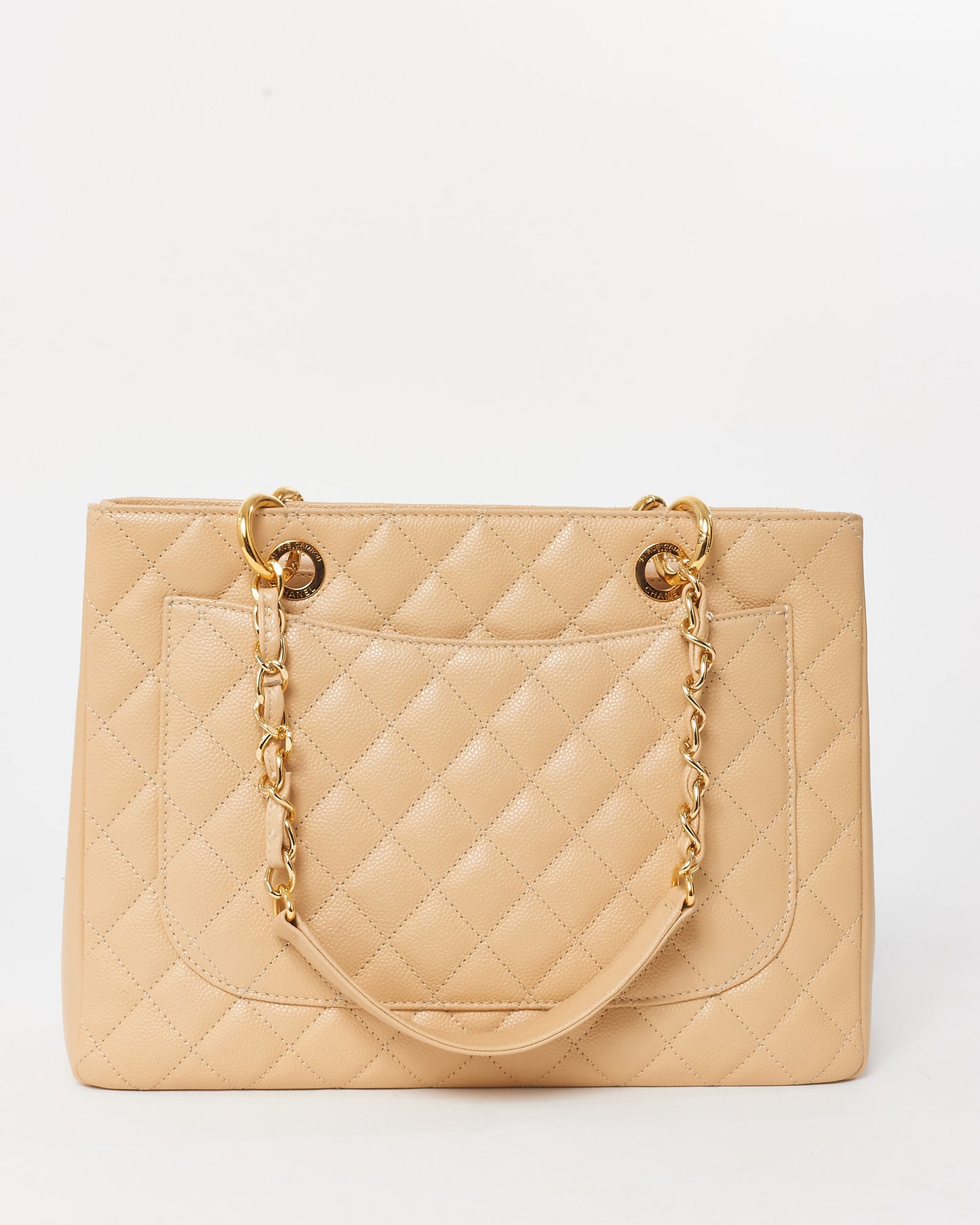 Chanel Beige Caviar Leather GST Shopper Tote