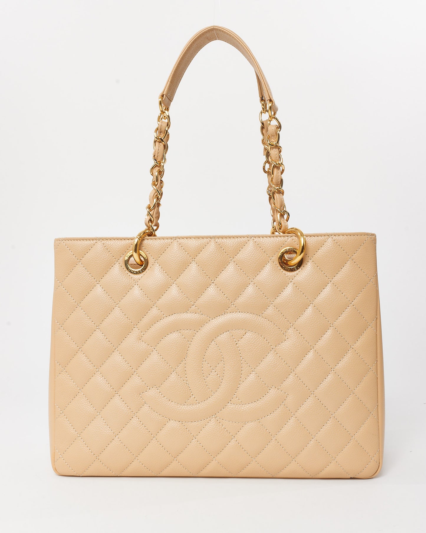 Chanel Beige Caviar Leather GST Shopper Tote