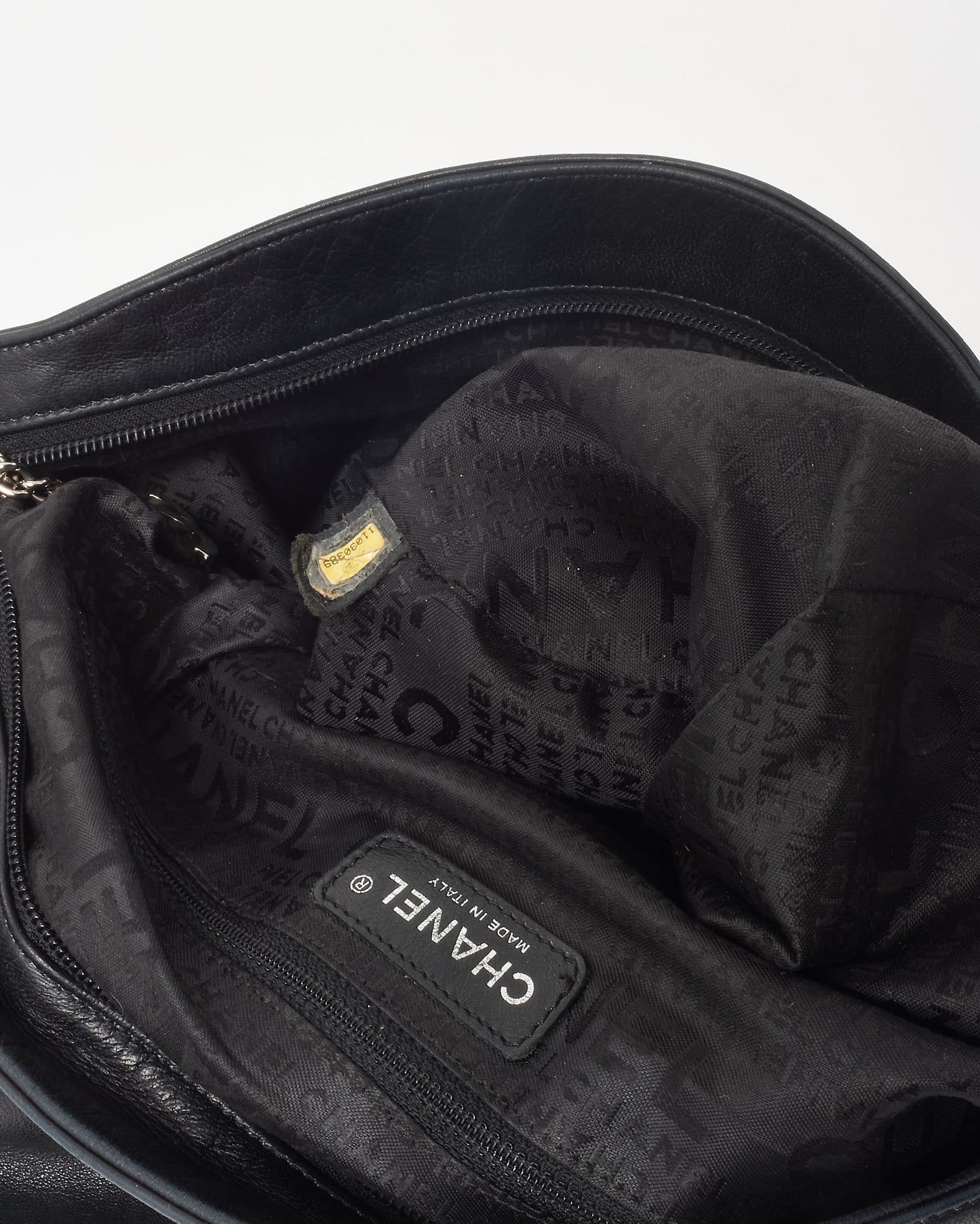 Chanel Black Lambskin Leather Ultimate Soft Large Fold Over Hobo Shoulder Bag