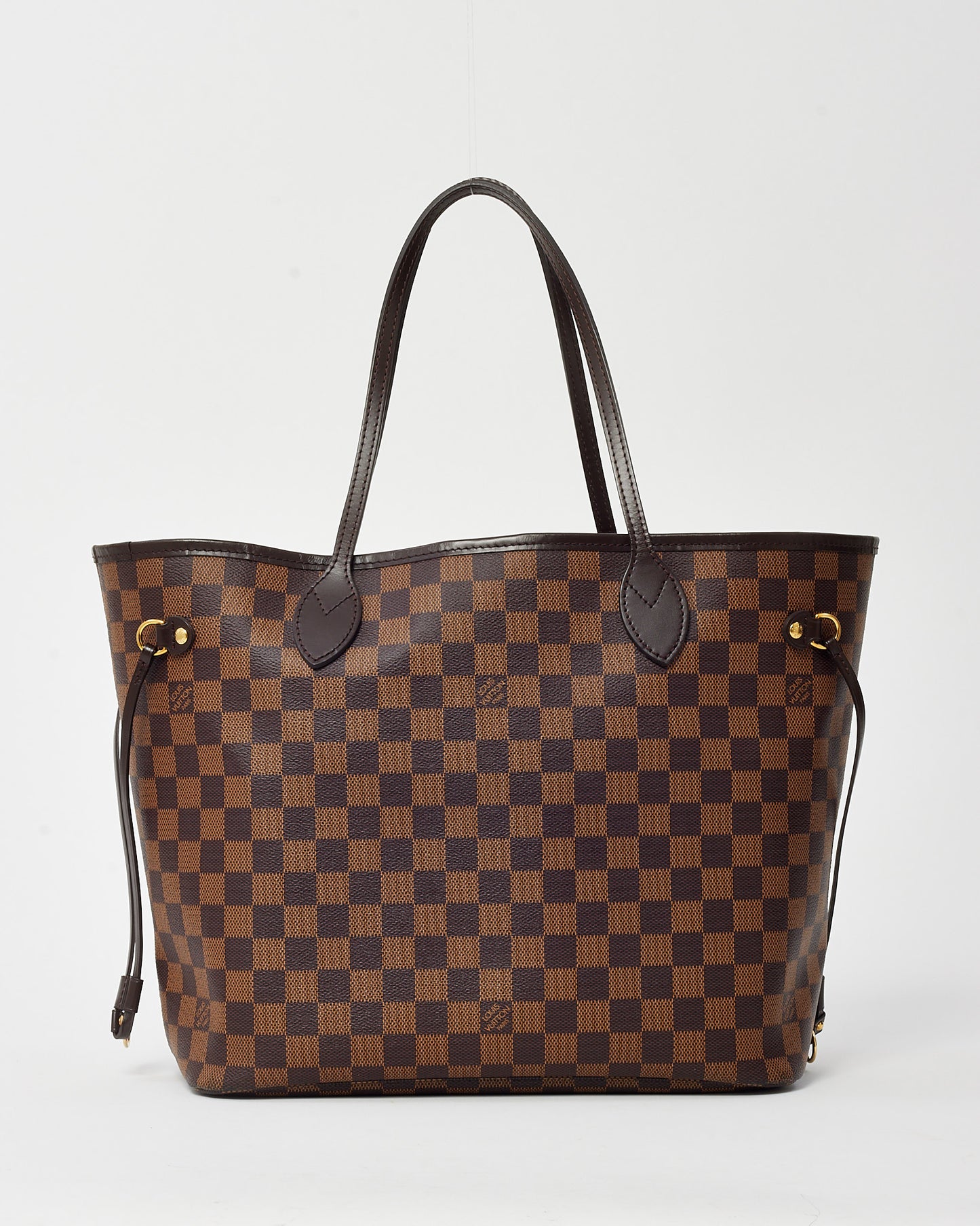 Louis Vuitton Damier Ebene Coated Canvas Neverfull MM Bag with Pouch