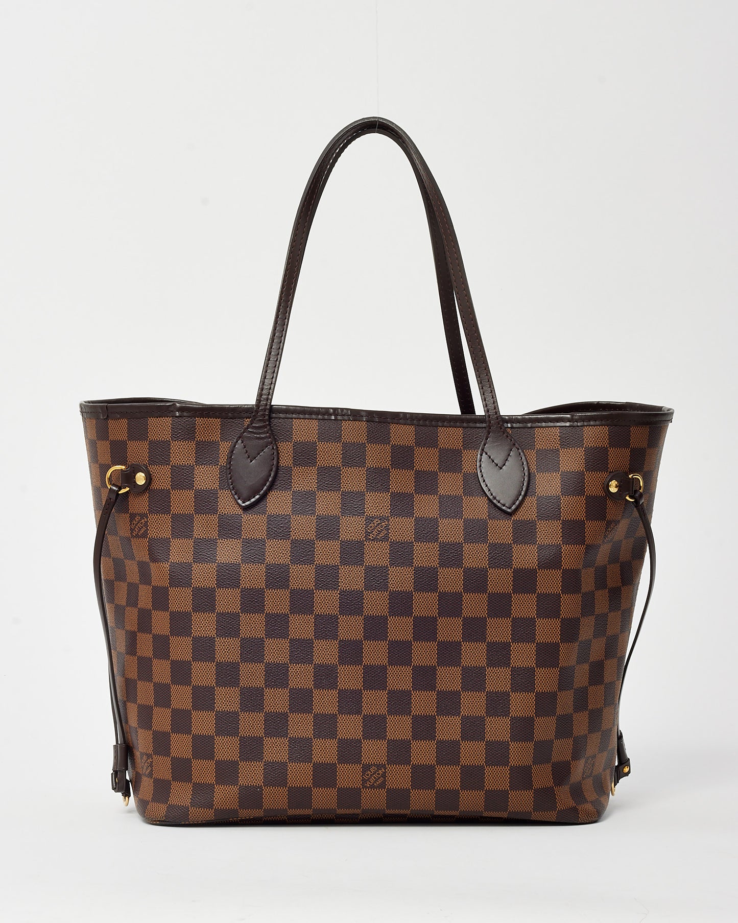 Louis Vuitton Damier Ebene Coated Canvas Neverfull MM Bag with Pouch