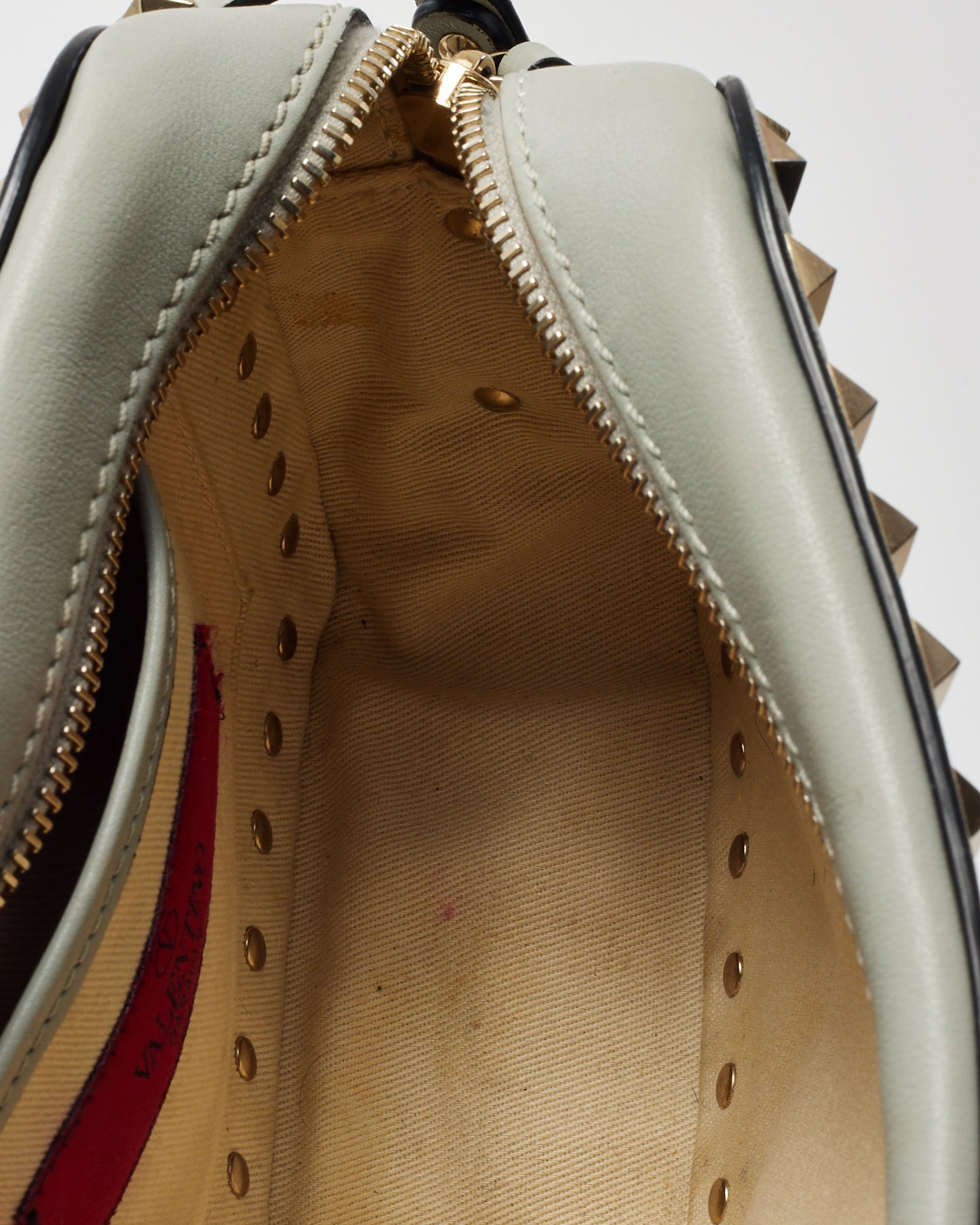 Valentino Pale Blue Leather GHW Rockstud Camera Bag