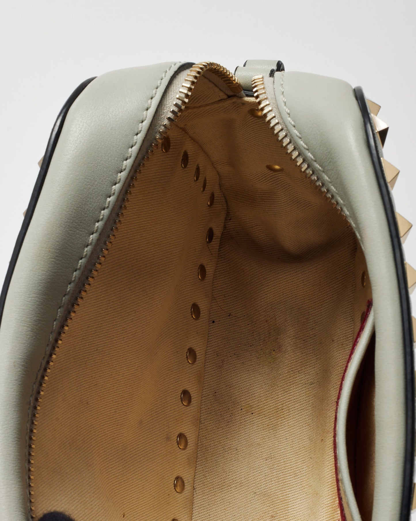 Valentino Pale Blue Leather GHW Rockstud Camera Bag