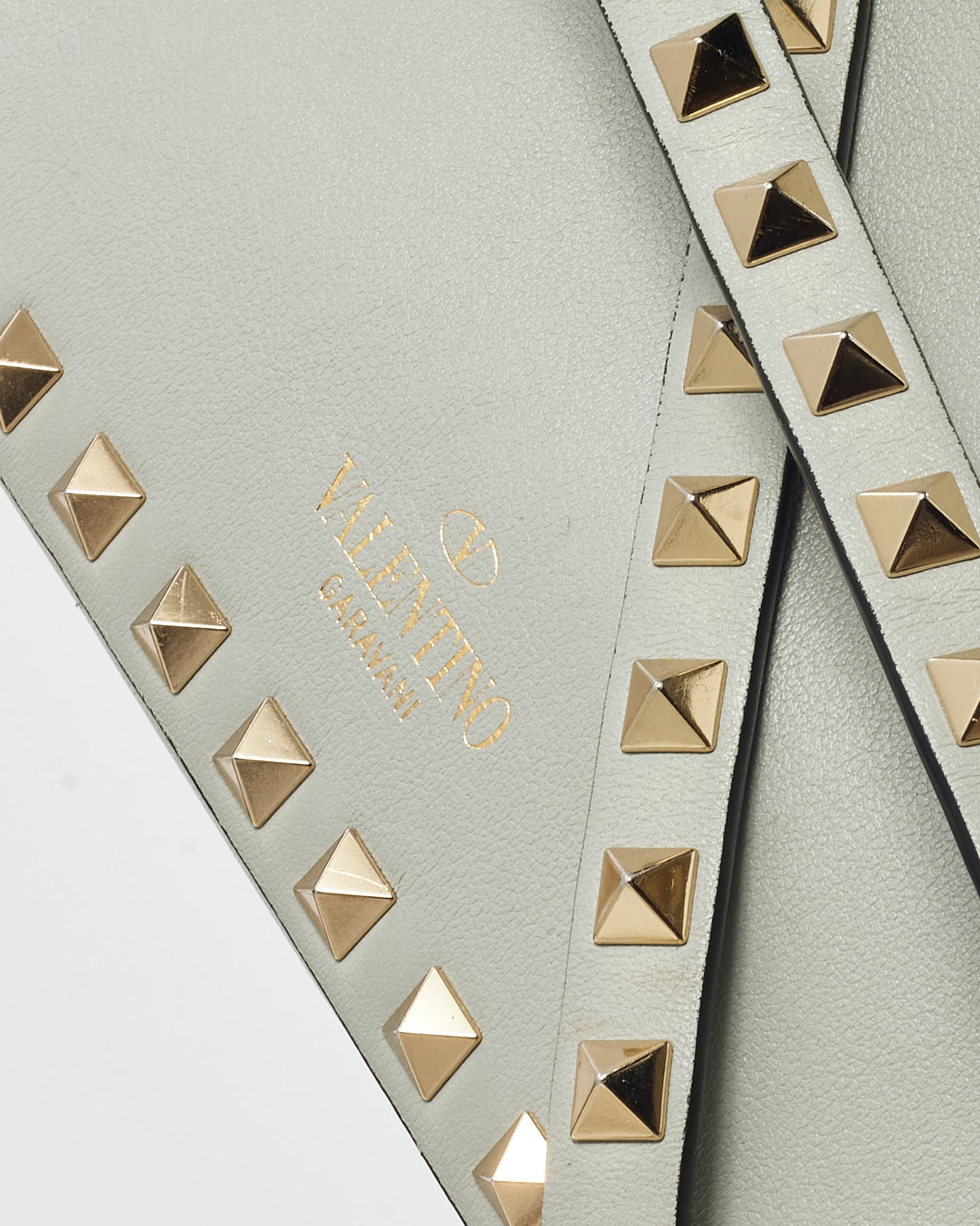 Valentino Pale Blue Leather GHW Rockstud Camera Bag