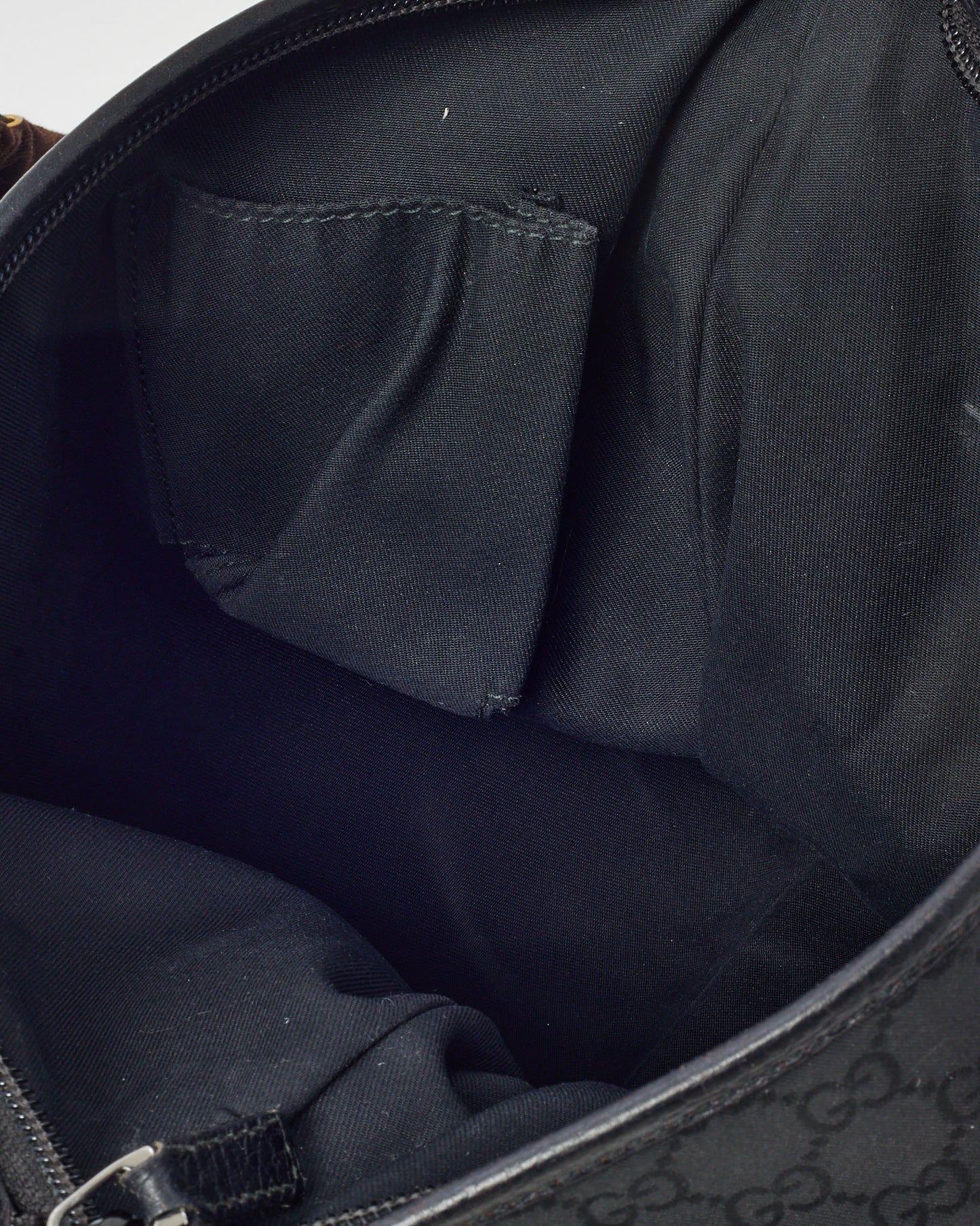 Gucci Black GG Monogram Canvas D-Ring Abbey Messenger Bag