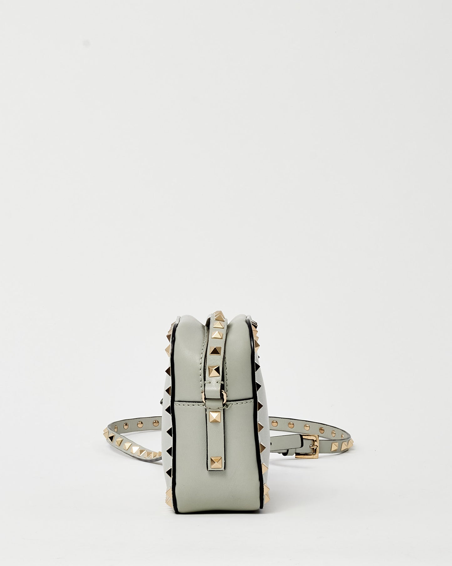 Valentino Pale Blue Leather GHW Rockstud Camera Bag