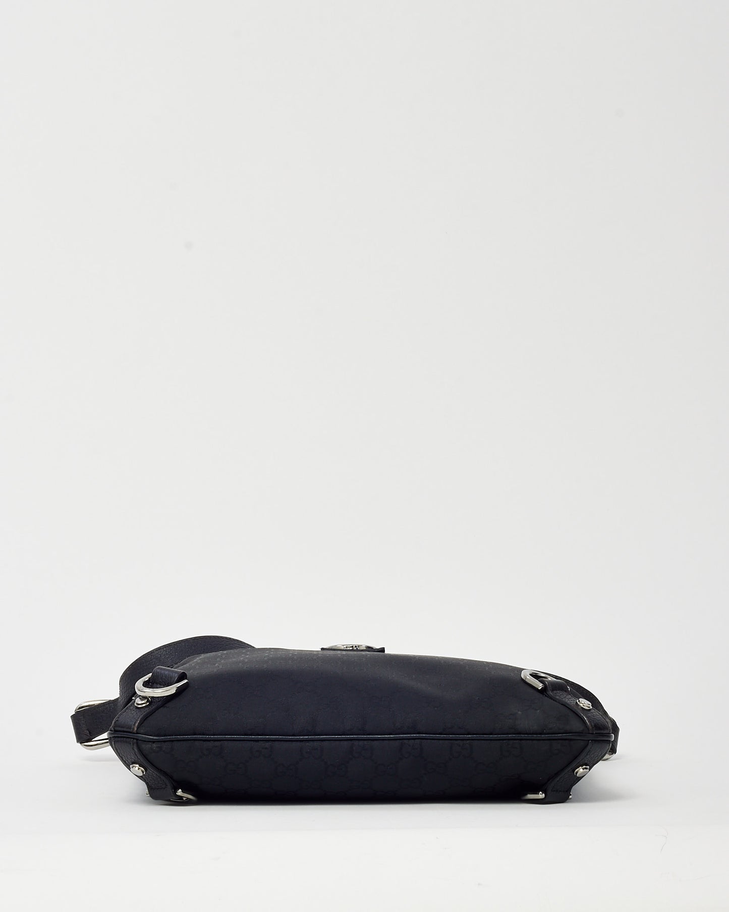 Gucci Black GG Monogram Canvas D-Ring Abbey Messenger Bag