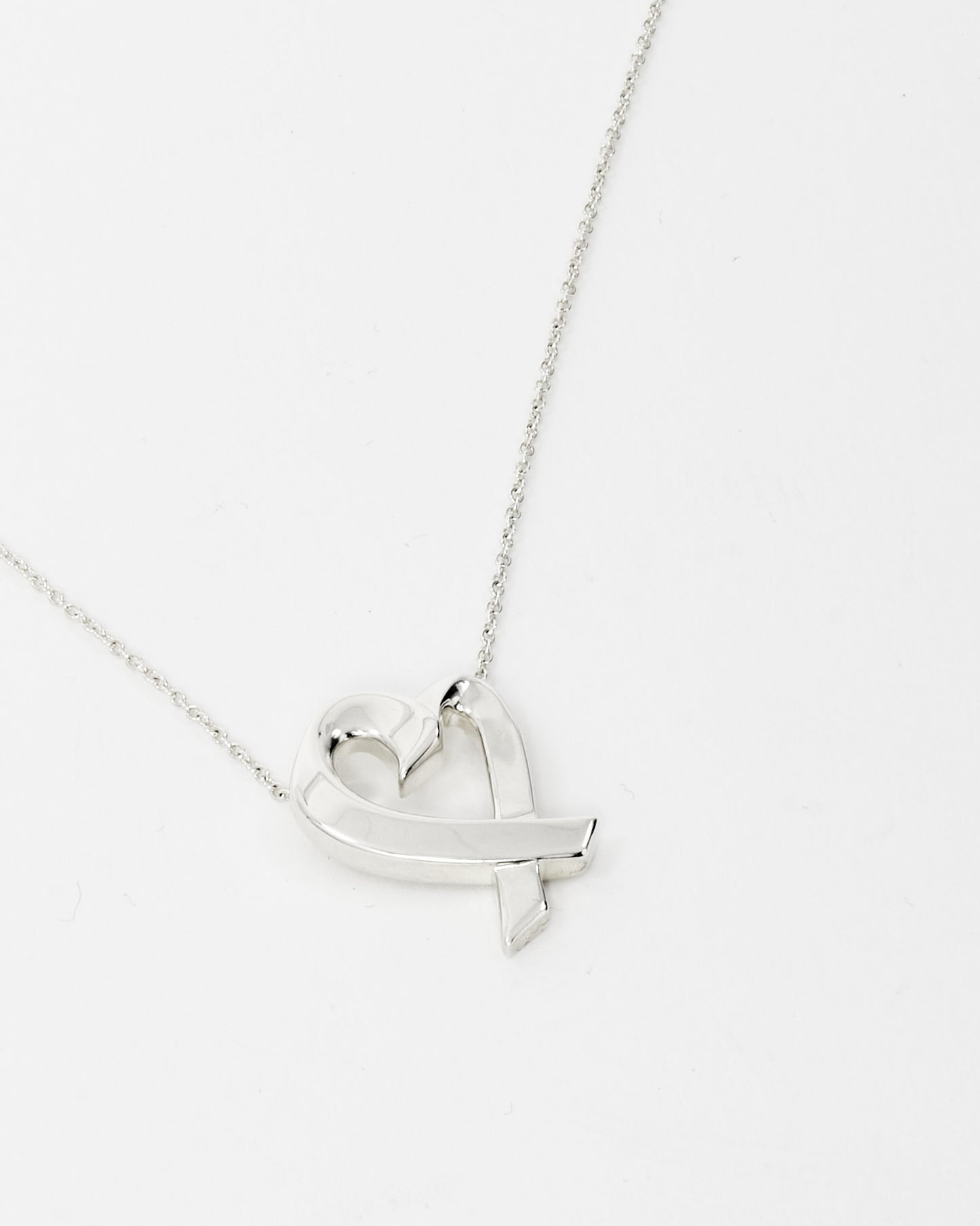Tiffany & Co. Sterling Silver Paloma Picasso Wide Loving Heart Pendant Necklace