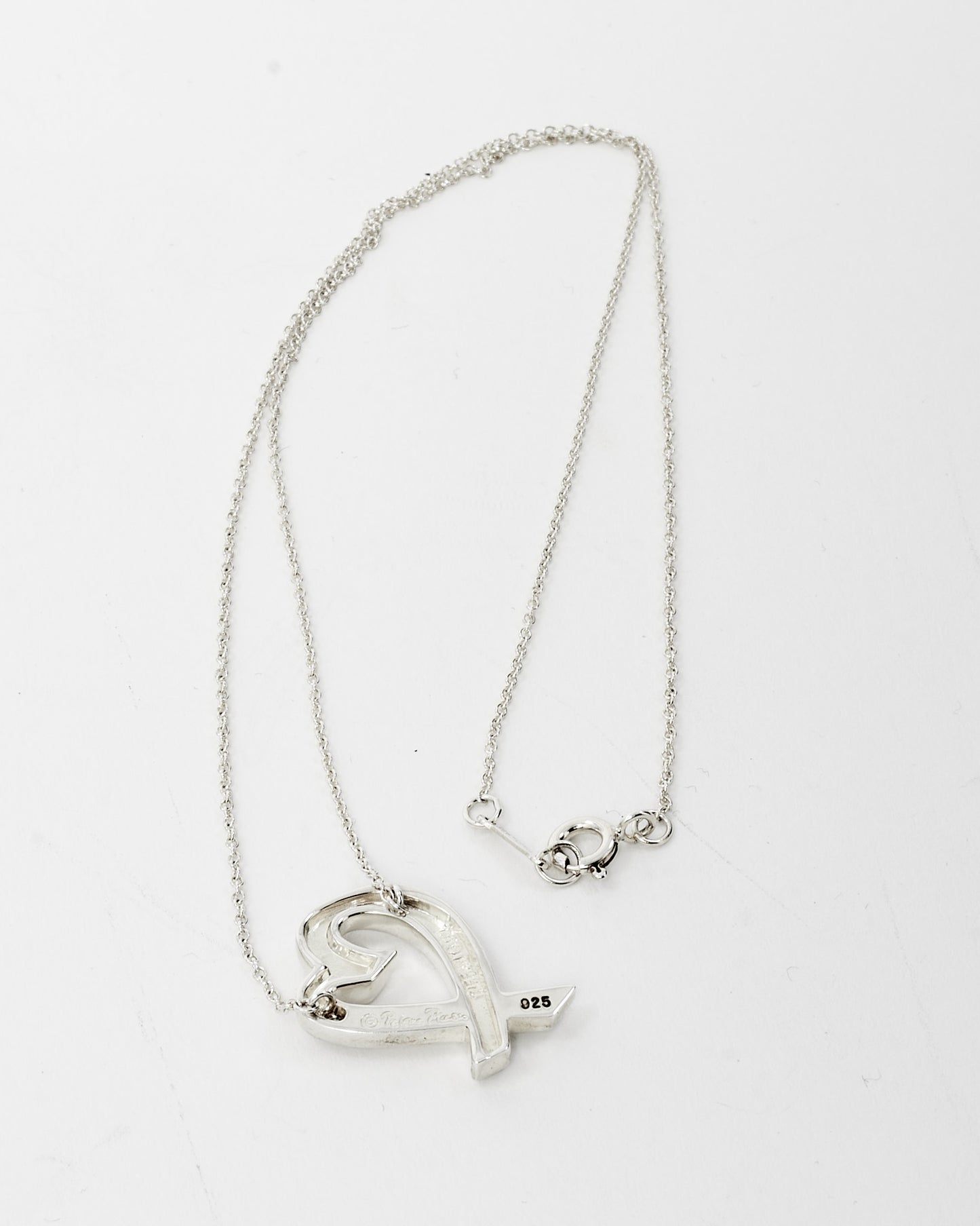 Tiffany & Co. Sterling Silver Paloma Picasso Wide Loving Heart Pendant Necklace