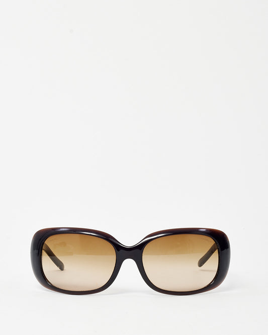 Chanel Brown 6026B Crystal Strass CC Logo Round Sunglasses