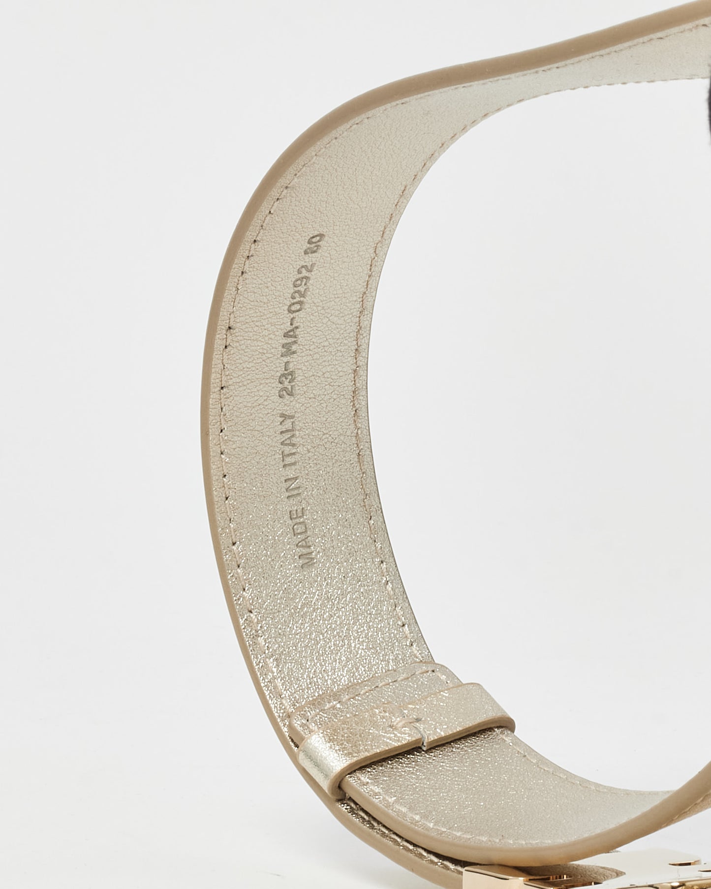 Dior Gold Leather GHW Dior D-Fence Belt - 80