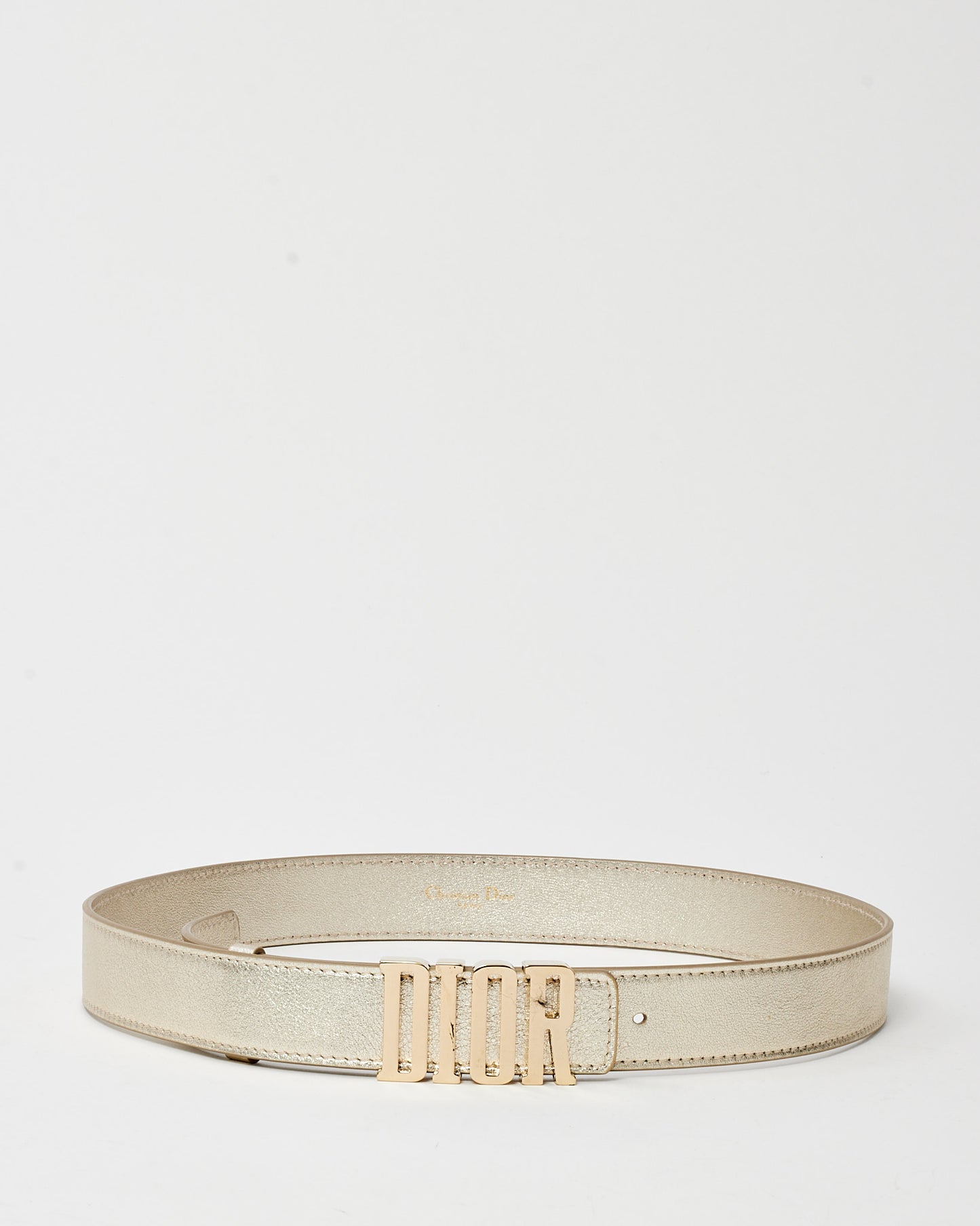 Dior Gold Leather GHW Dior D-Fence Belt - 80