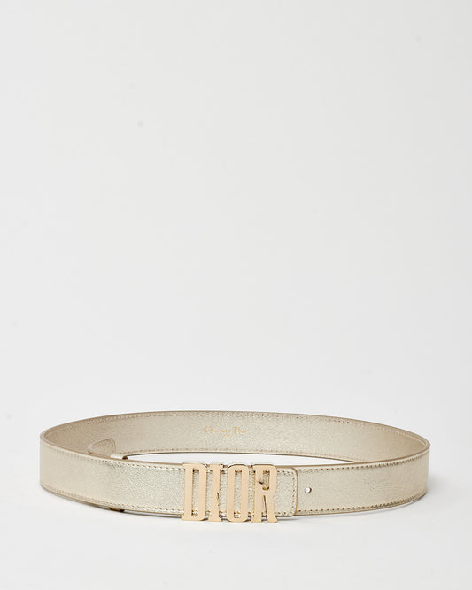 Dior Gold Leather GHW Dior D-Fence Belt - 80
