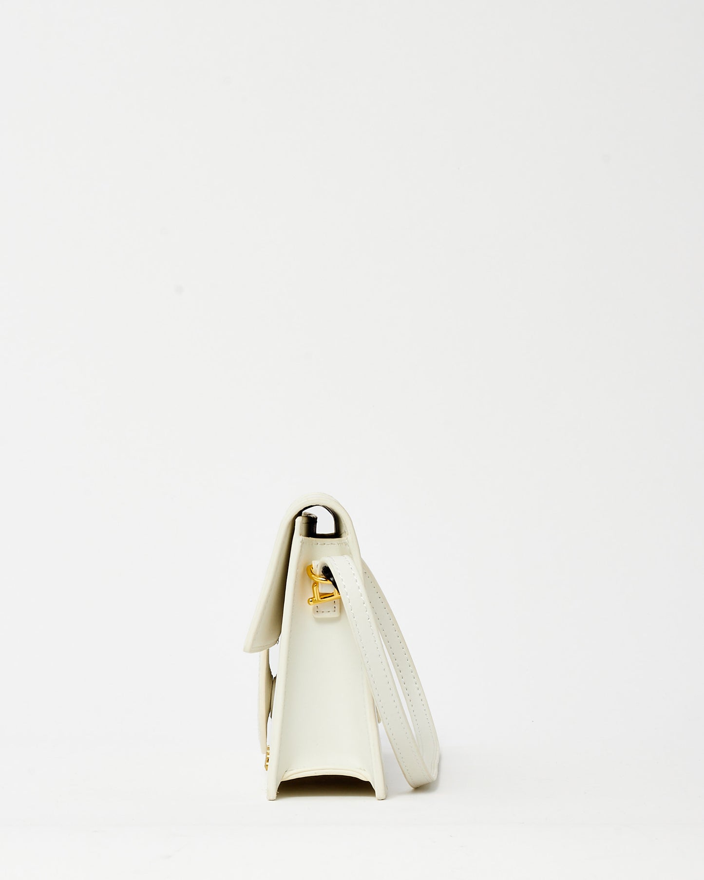 Jacquemus White Leather Long Bambino Shoulder Bag