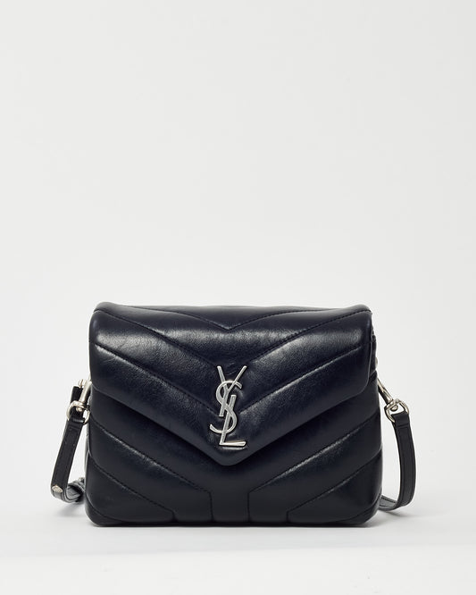 Saint Laurent Black Y Quilted Leather Toy Loulou Crossbody Bag SHW