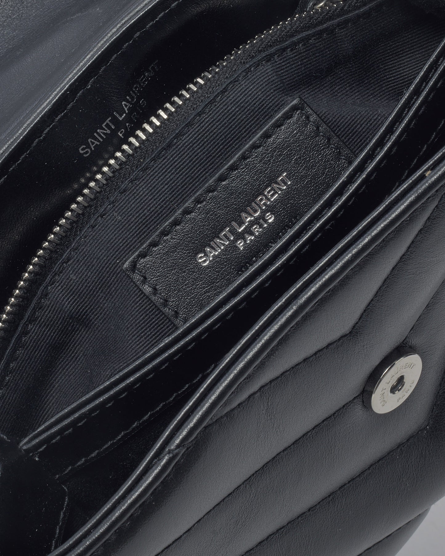 Saint Laurent Black Y Quilted Leather Toy Loulou Crossbody Bag SHW