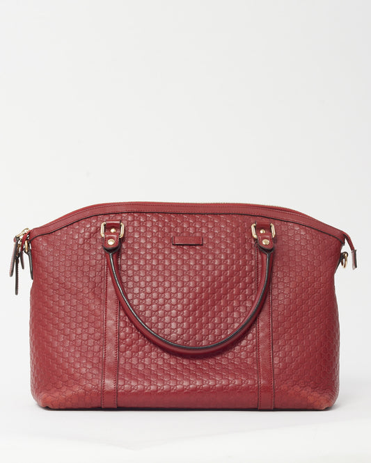 Gucci Red Micro Guccisima Leather Large Dome Tote Bag - NO STRAP