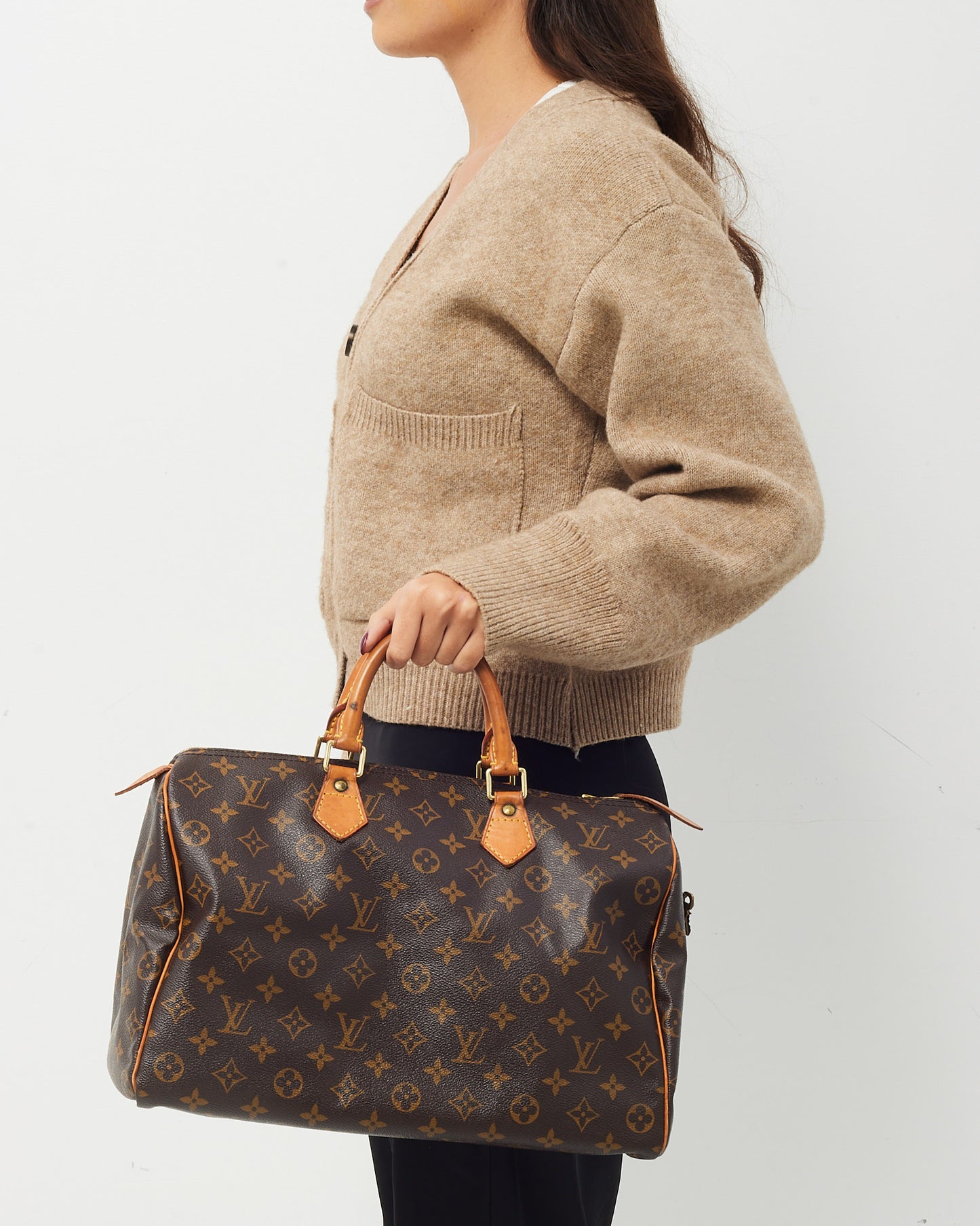 Louis Vuitton Monogram Coated Canvas Speedy 35 Bag