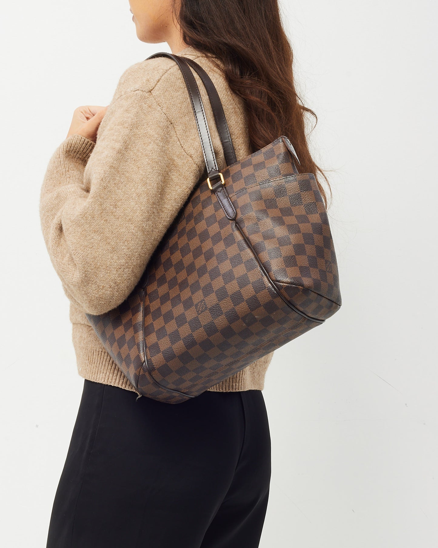 Louis Vuitton Damier Ebene Coated Canvas Totally PM Tote Bag