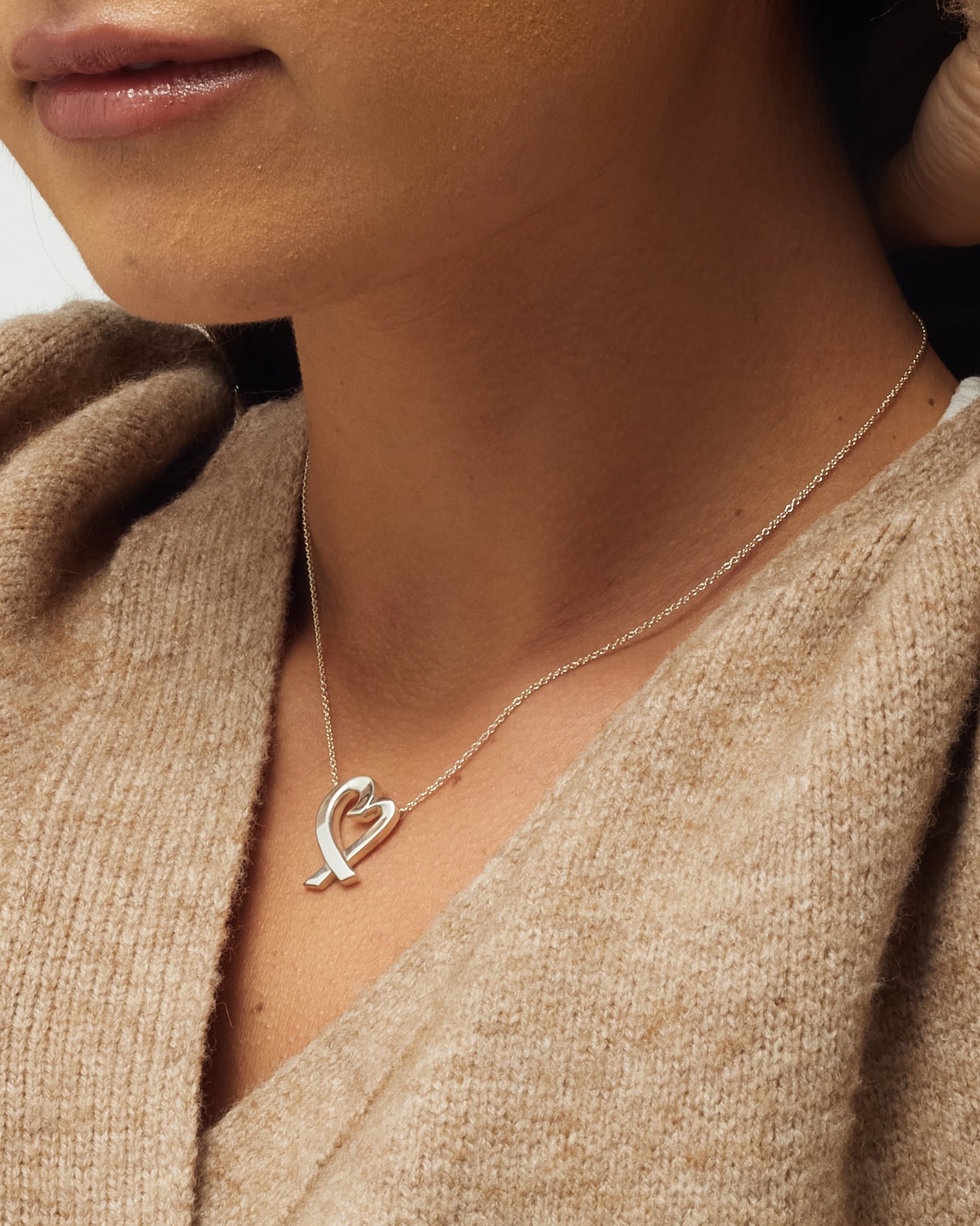 Tiffany & Co. Sterling Silver Paloma Picasso Wide Loving Heart Pendant Necklace