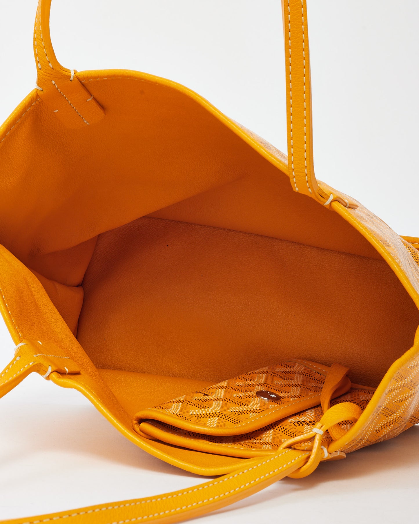 Goyard Yellow Goyardine Coated Canvas Reversible Mini Anjou Bag