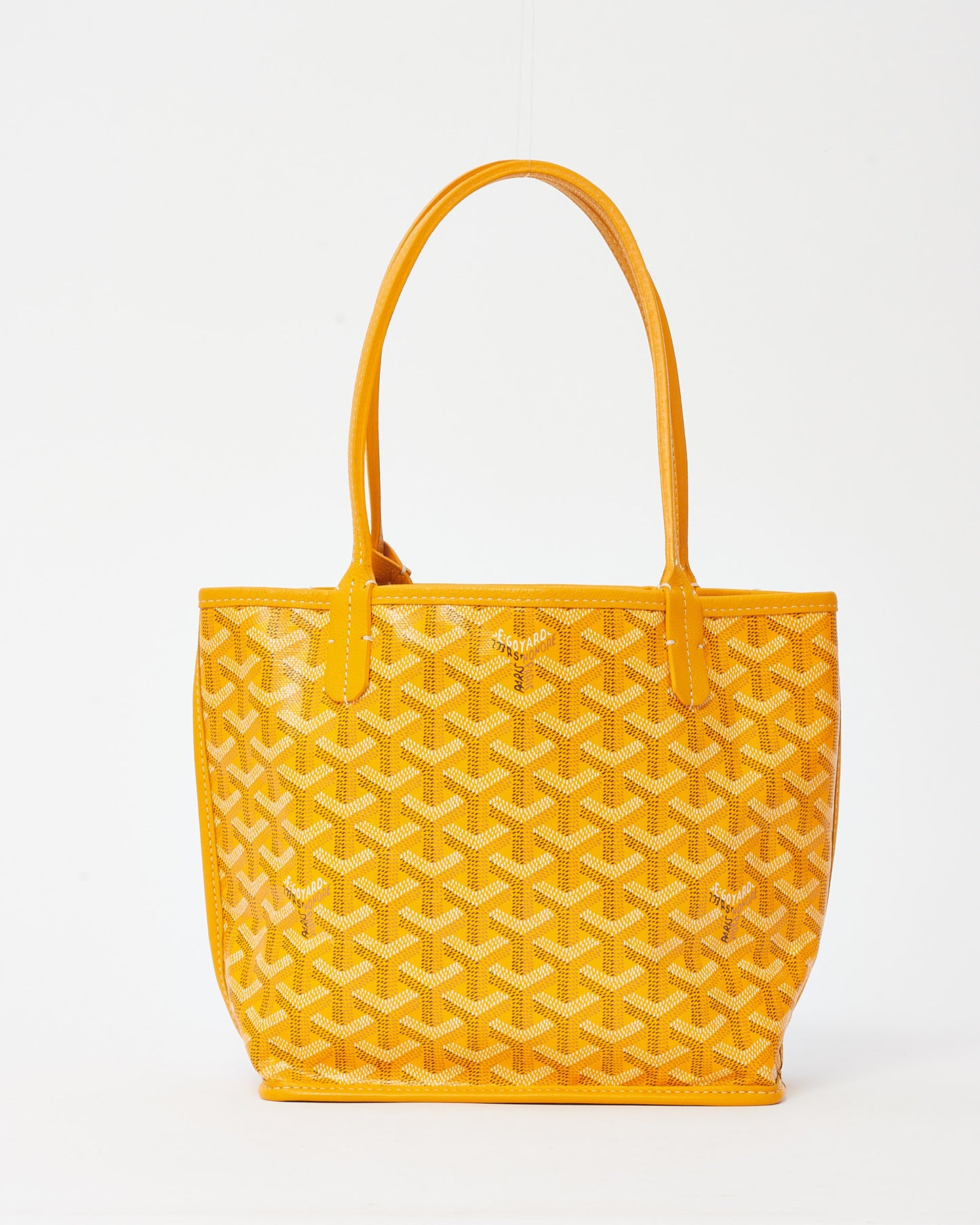Goyard Yellow Goyardine Coated Canvas Reversible Mini Anjou Bag